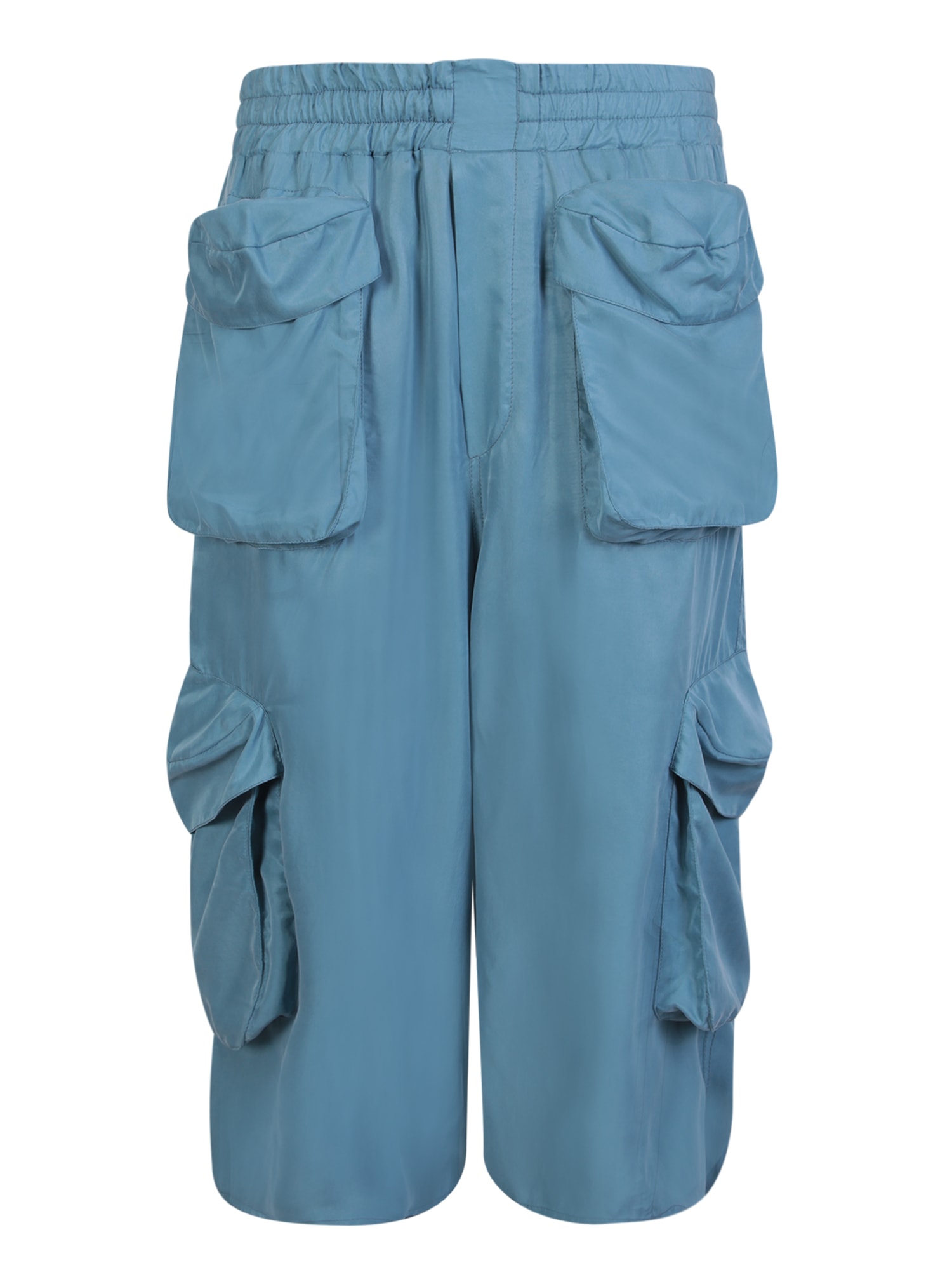 Shop Sunnei Cargo-pocket Shorts In Blue