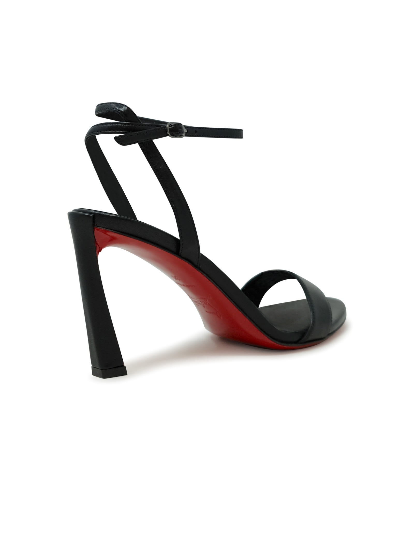 Christian Louboutin Black Pvc Leather Condora Queen 85 Sandals In Black
