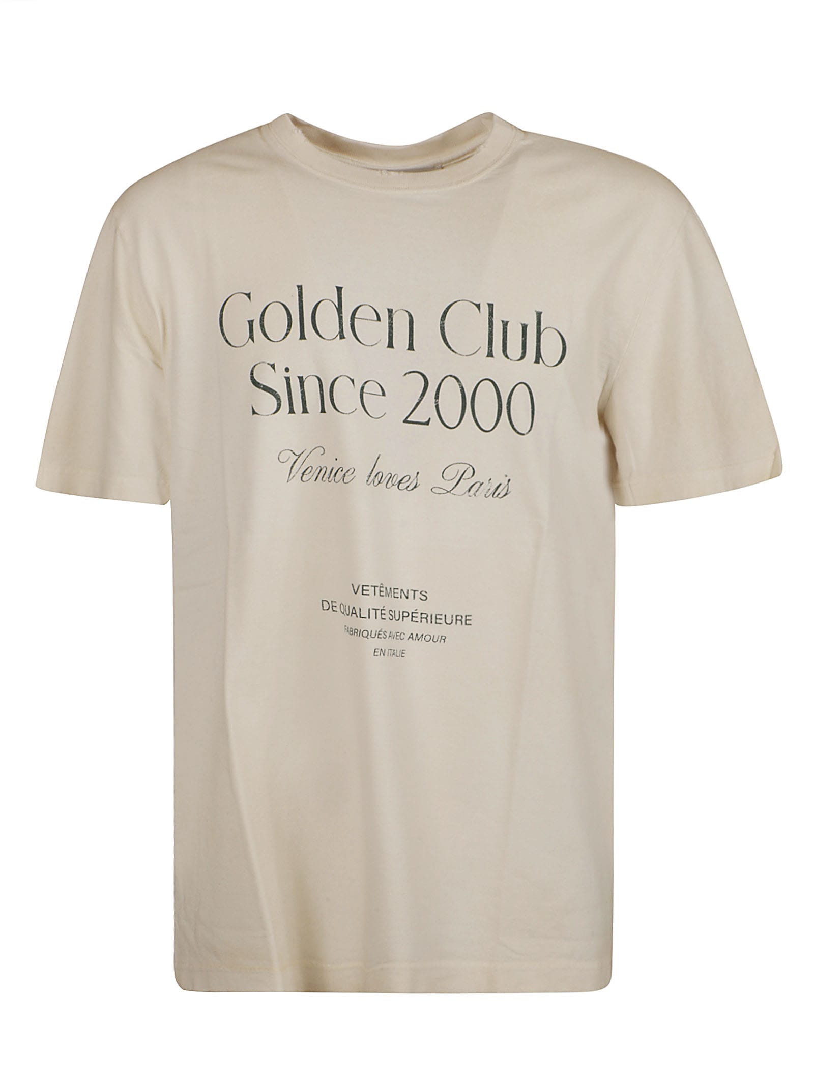 Golden Goose Golden Club T-shirt In Heritage White