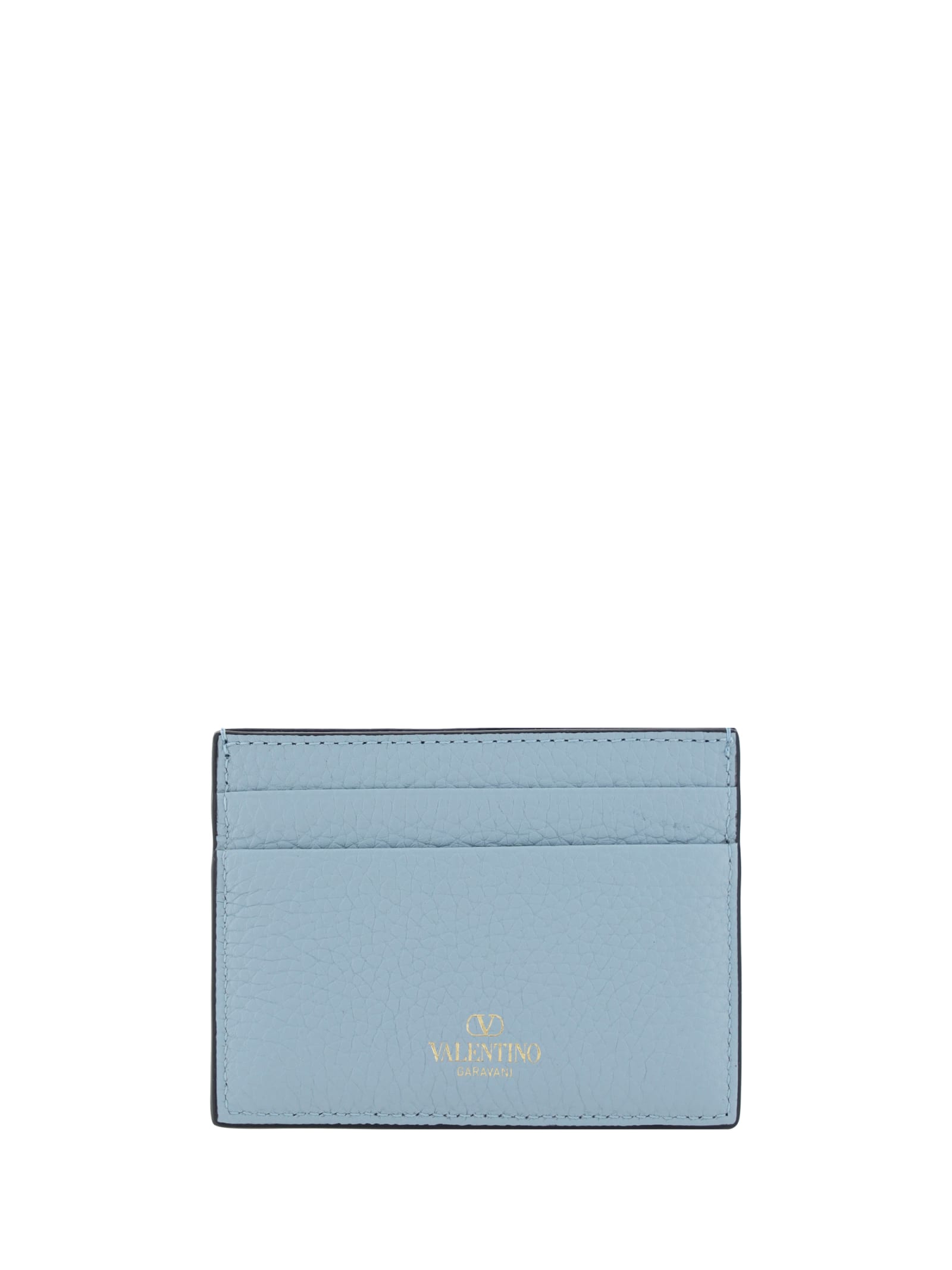 Shop Valentino Garavani Rockstud Card Holder In Blu Porcellana