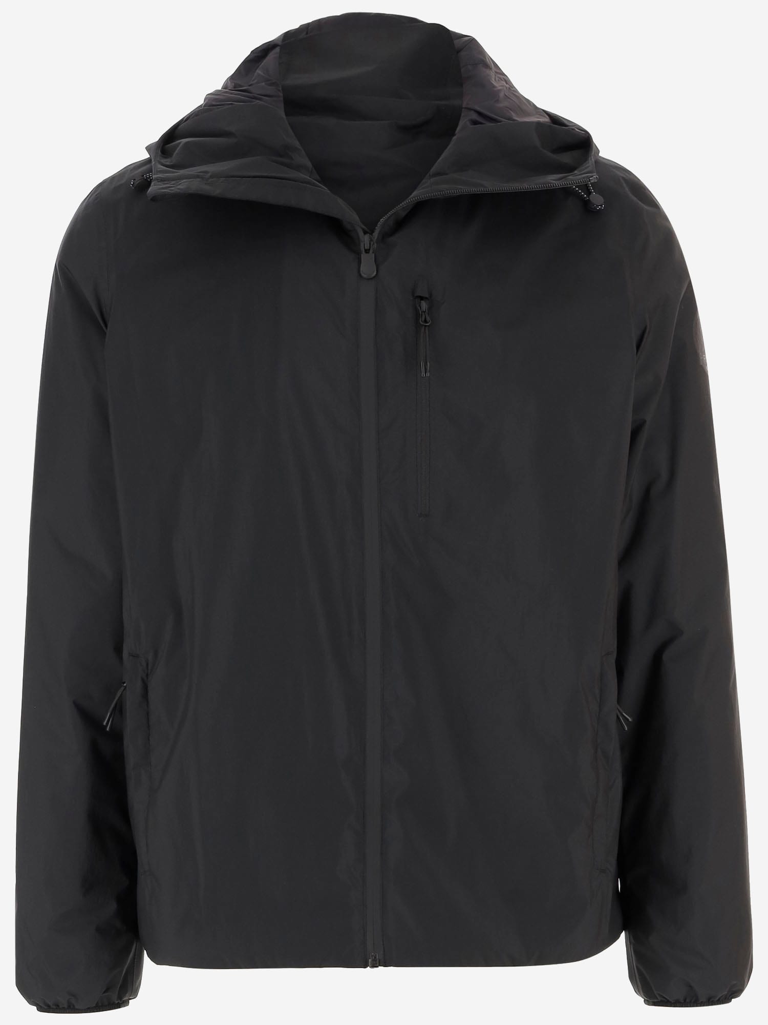 Save The Duck Lightweight Jacket With Hood And Chest Pocket In Black