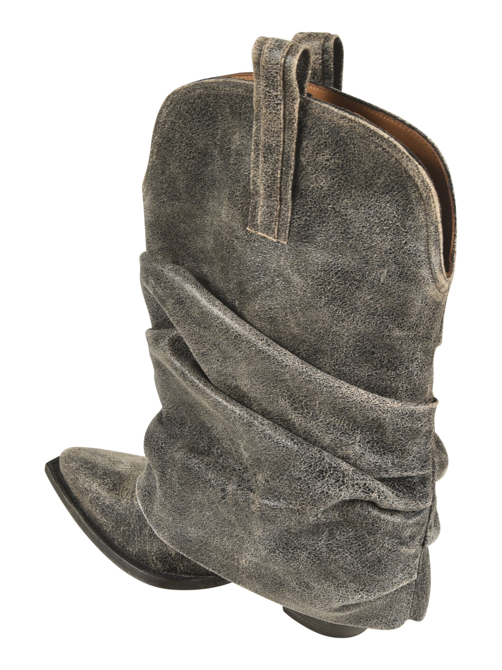 R13 Sleeve Cowboy Boot In Black