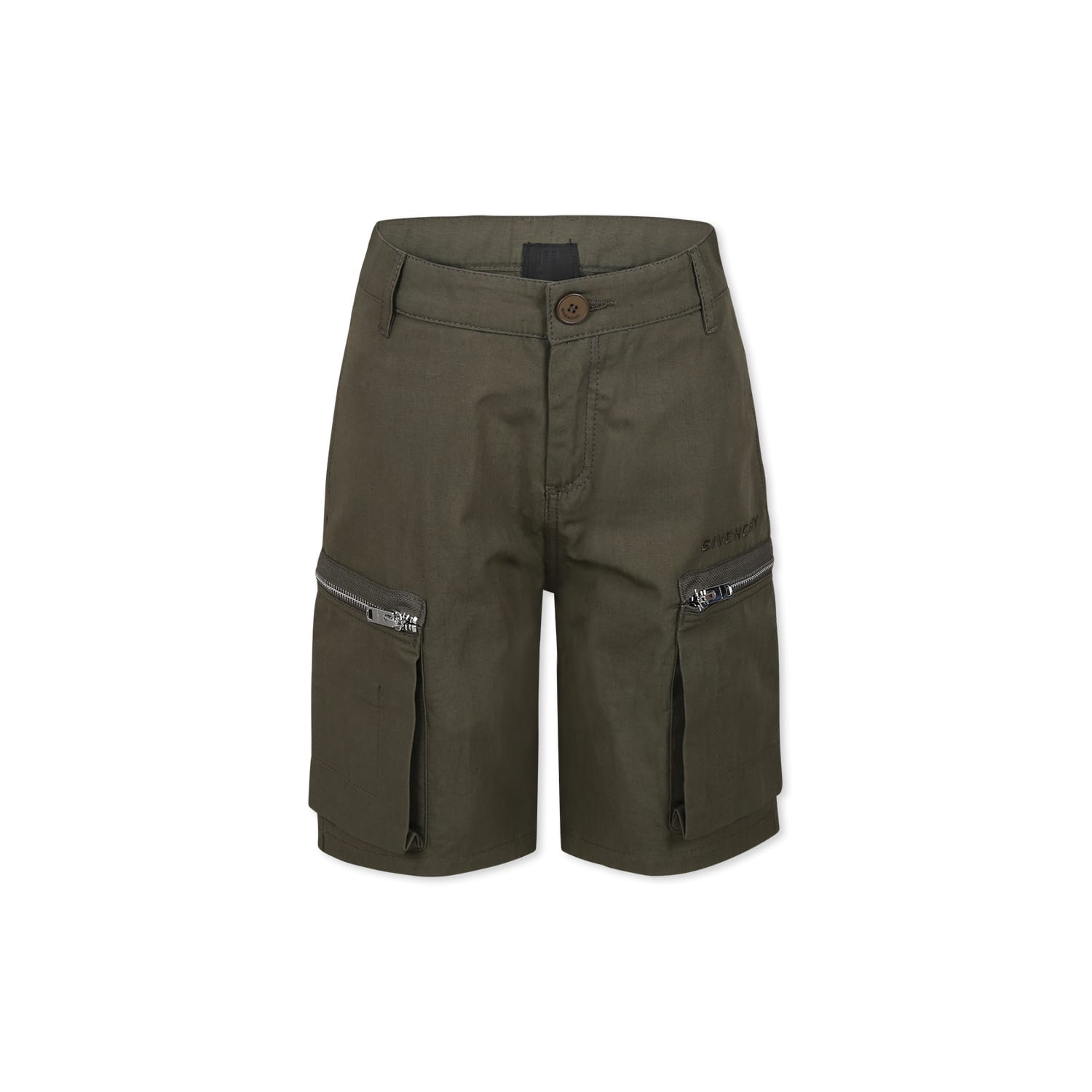 Givenchy Green Shorts For Boy With Logo In Green
