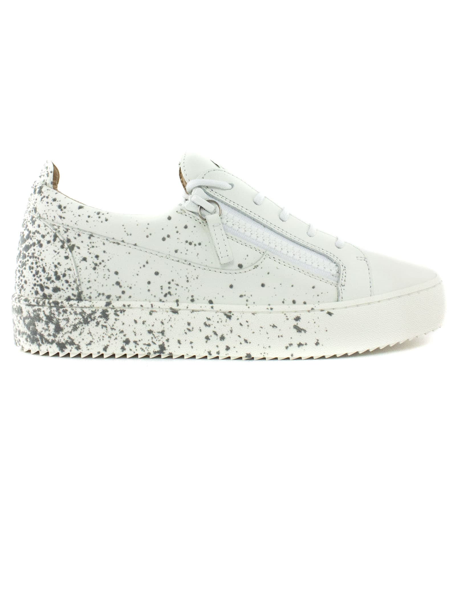 Giuseppe Zanotti White Leather Lace-up Sneakers