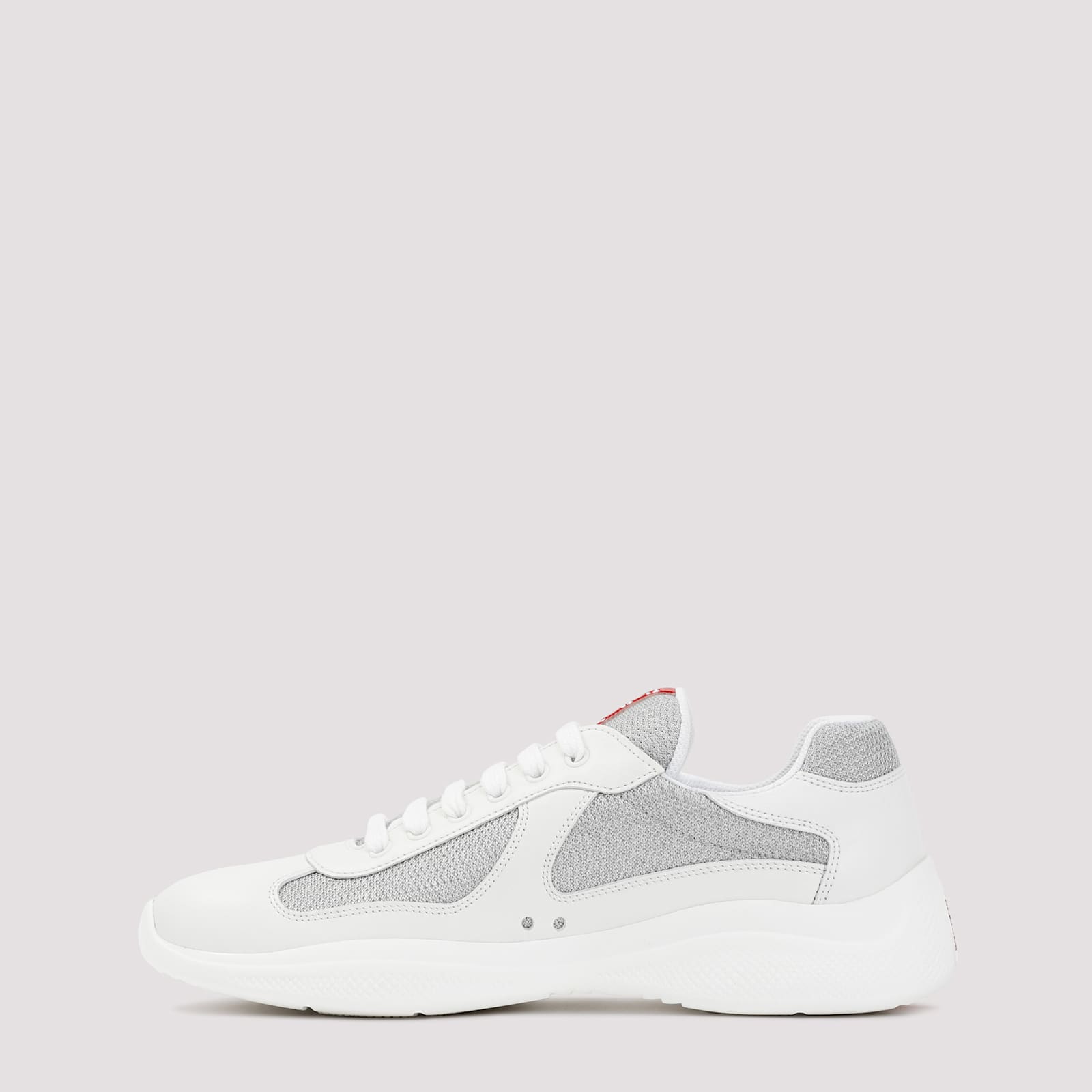 Prada Two-tone Leather And Fabric America S Cup Sneakers