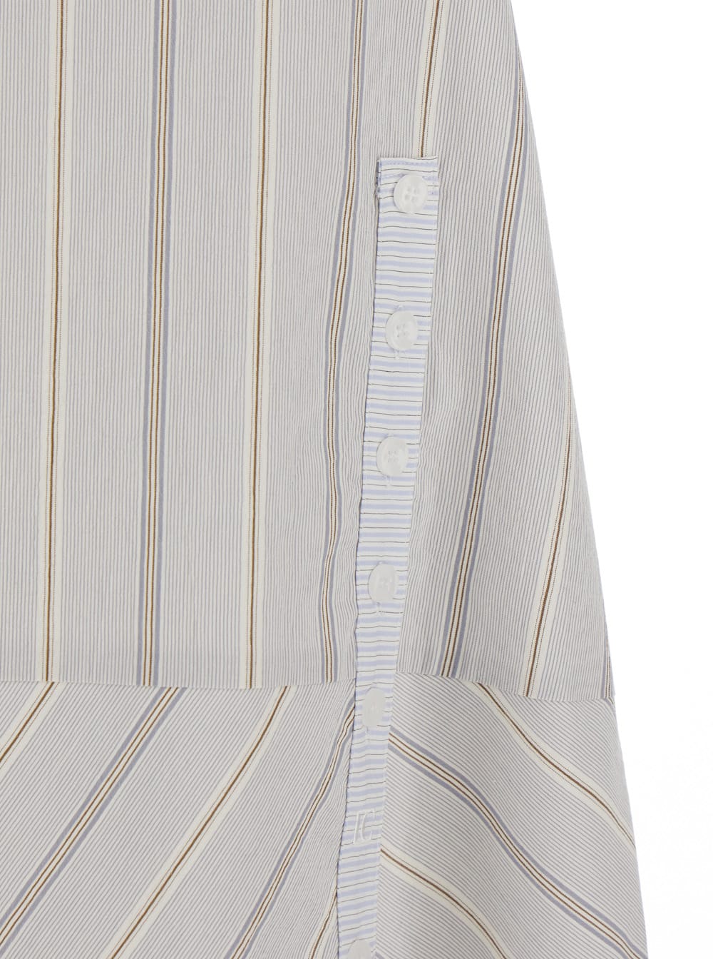 Low Classic Blue Cotton Dress With Spaghetti Straps And All-over Striped Motif In Blu