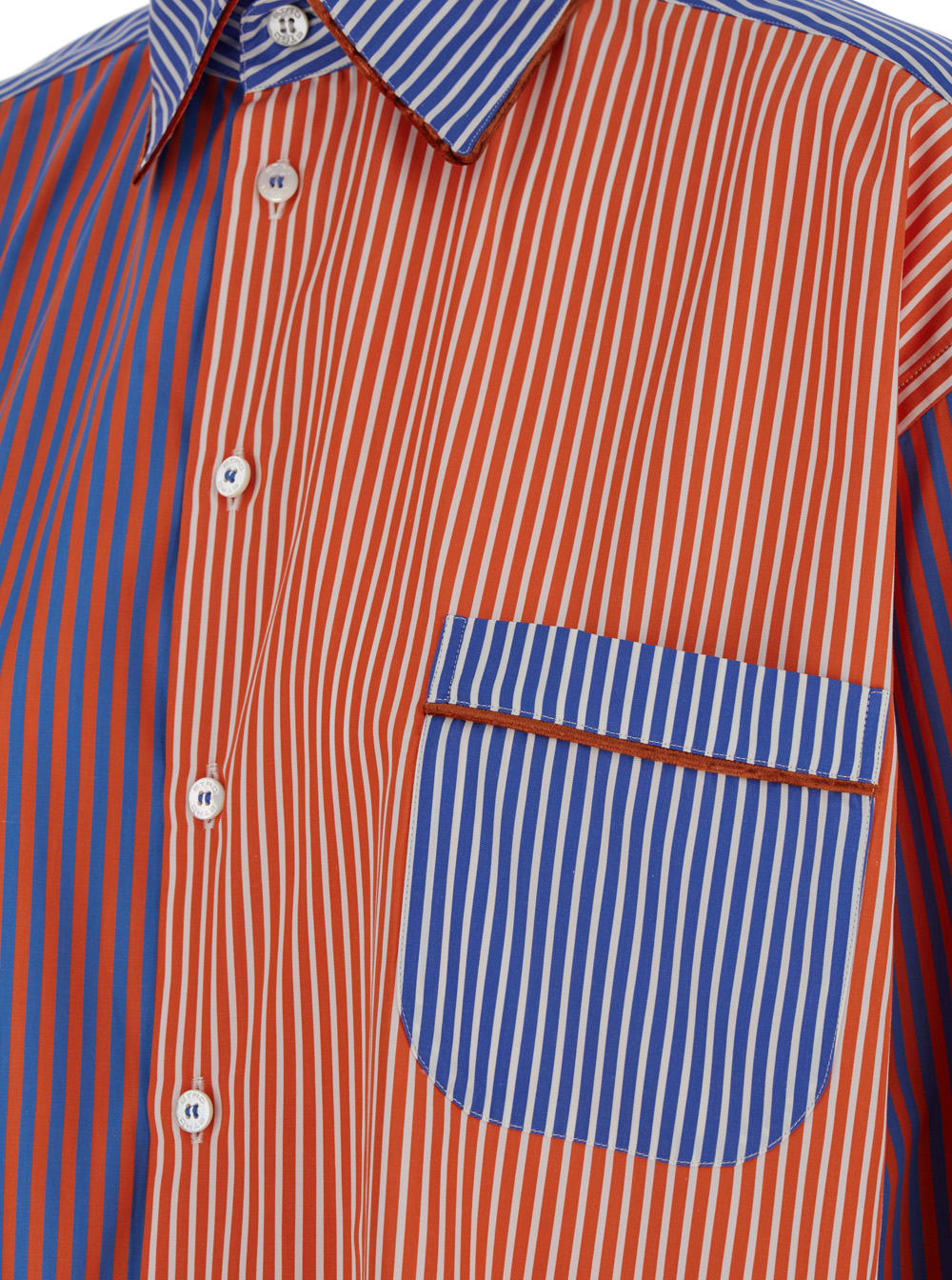 Shop Etro Red, Blue And Orange Striped Shirt In Cotton Woman