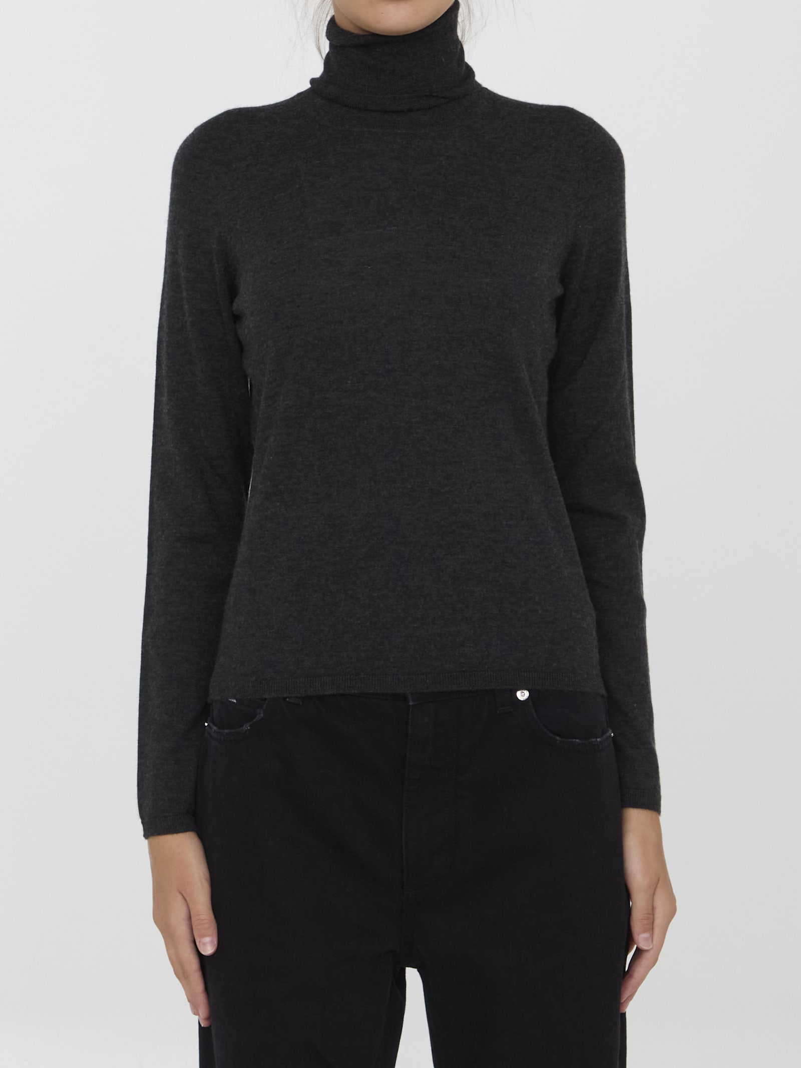 Shop Max Mara Adda Turtleneck Sweater In Grey