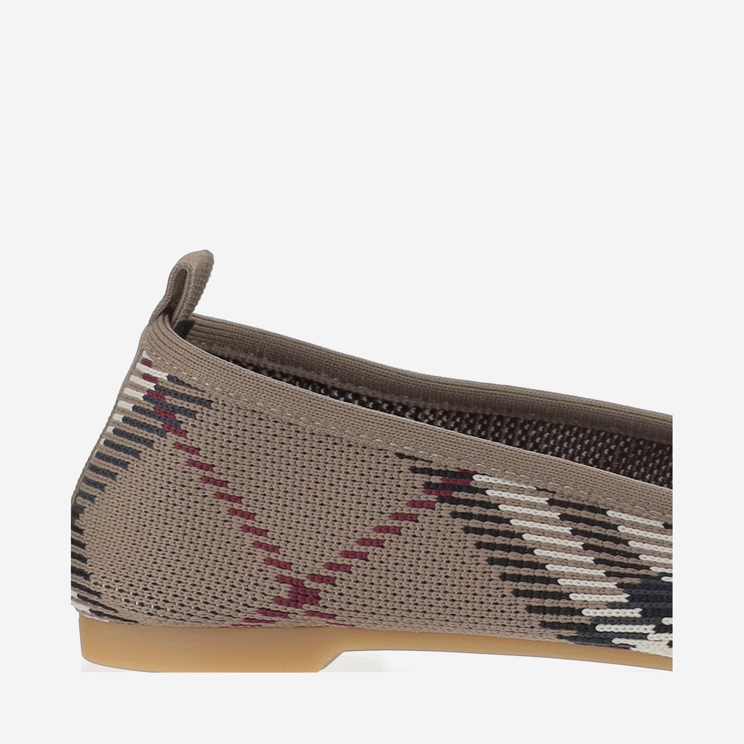 Burberry Knit Baby Nylon Blend Ballerinas With Knitted Traditional Check In Red