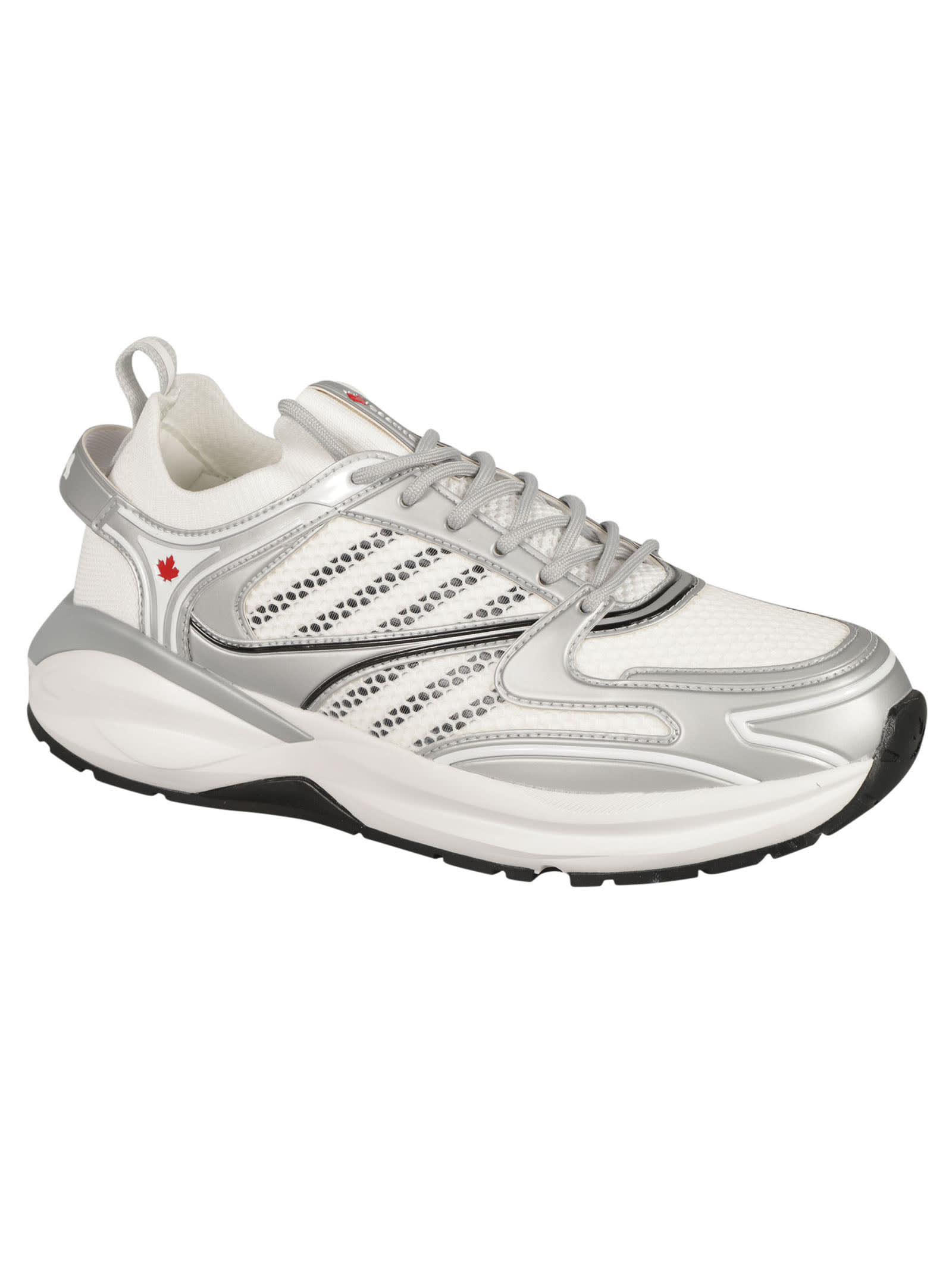 Shop Dsquared2 Mesh Paneled Dash Sneakers In Bianco
