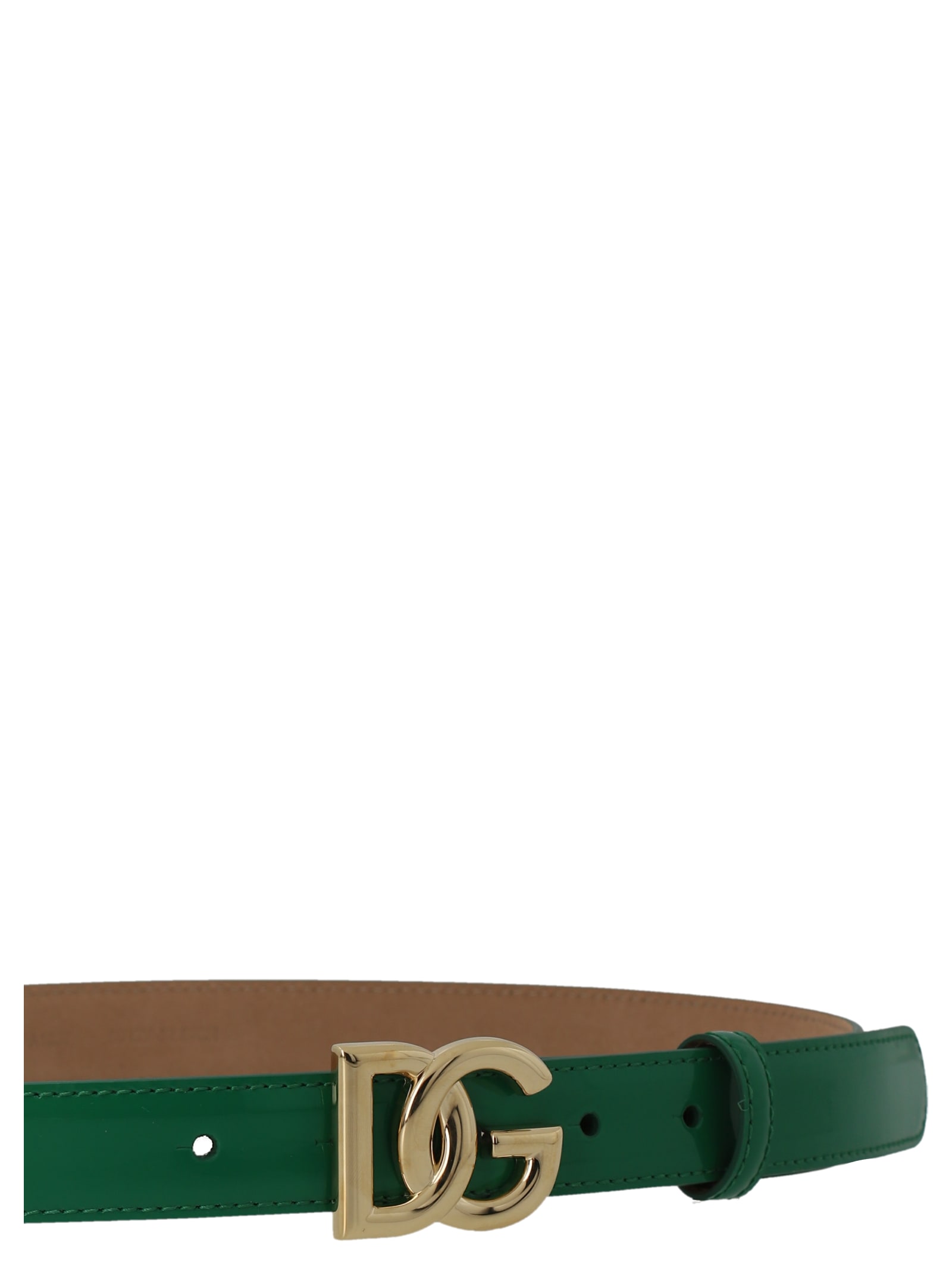 Shop Dolce & Gabbana Logo Belt In Verde