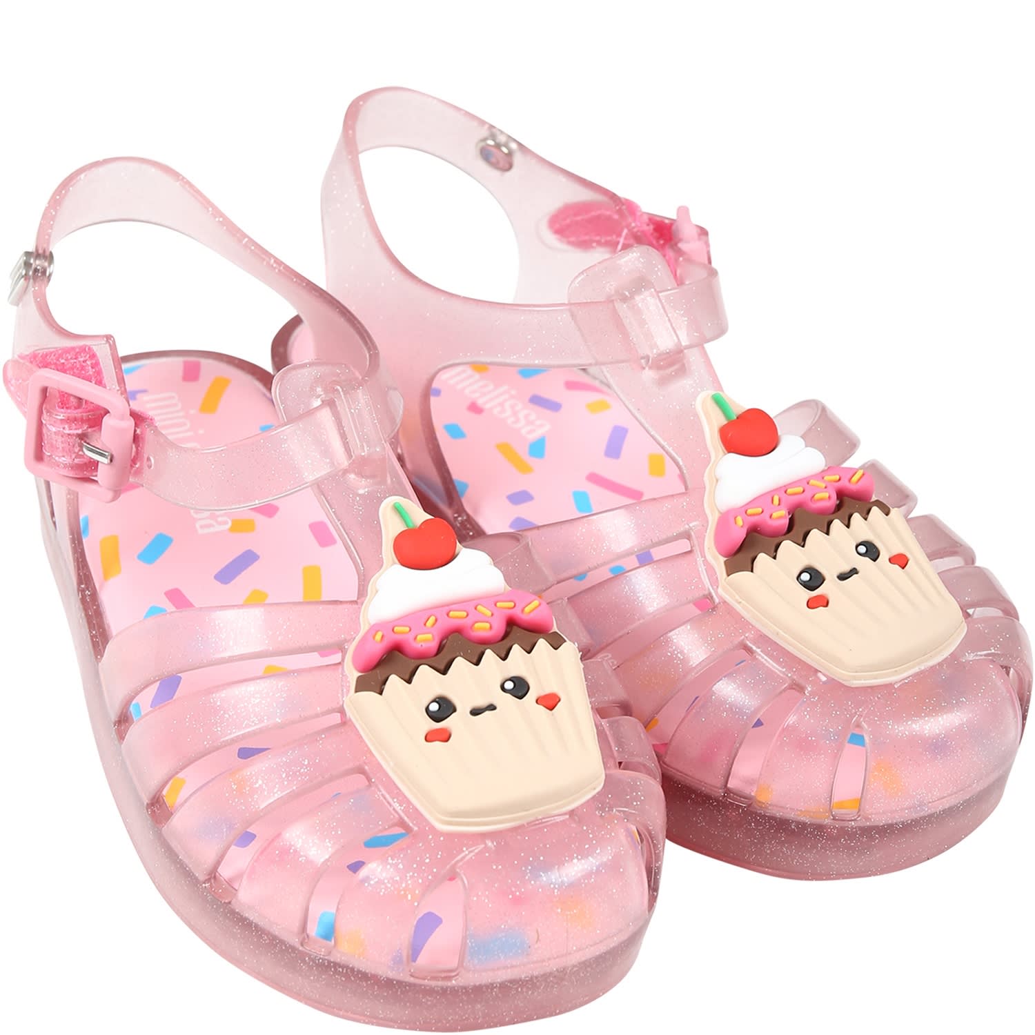 Shop Melissa Pink Sandals For Girl With Cupcake