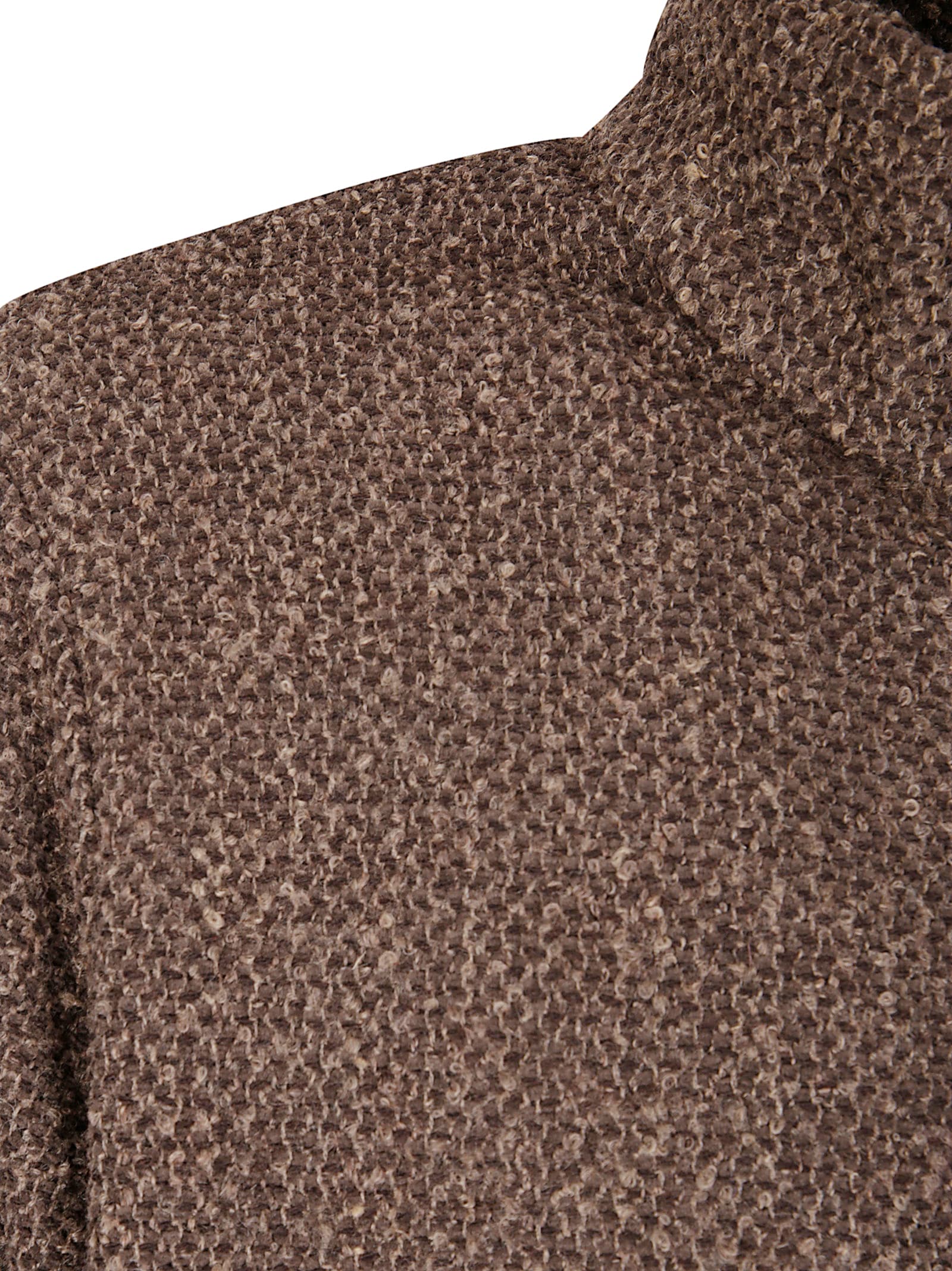 Our Legacy Textured Fabric Long Sleeve High Collar Cardigan In Brown