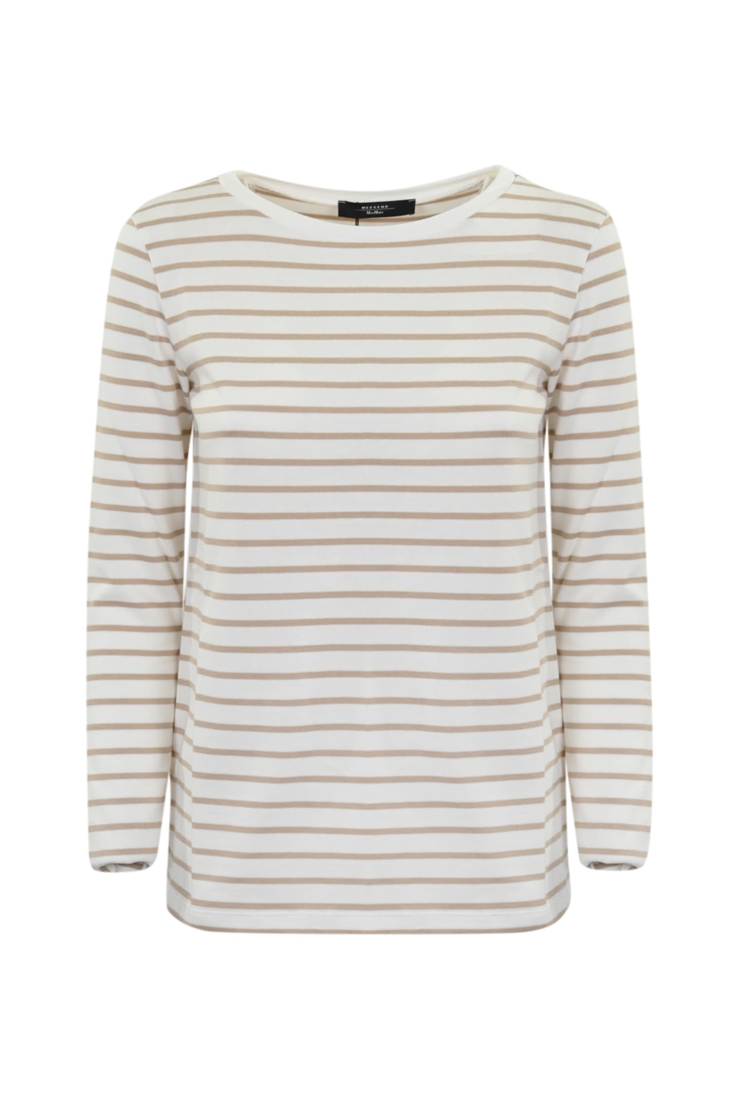 Shop Weekend Max Mara Erasmo Striped Cotton Sweater In F.do Bianco