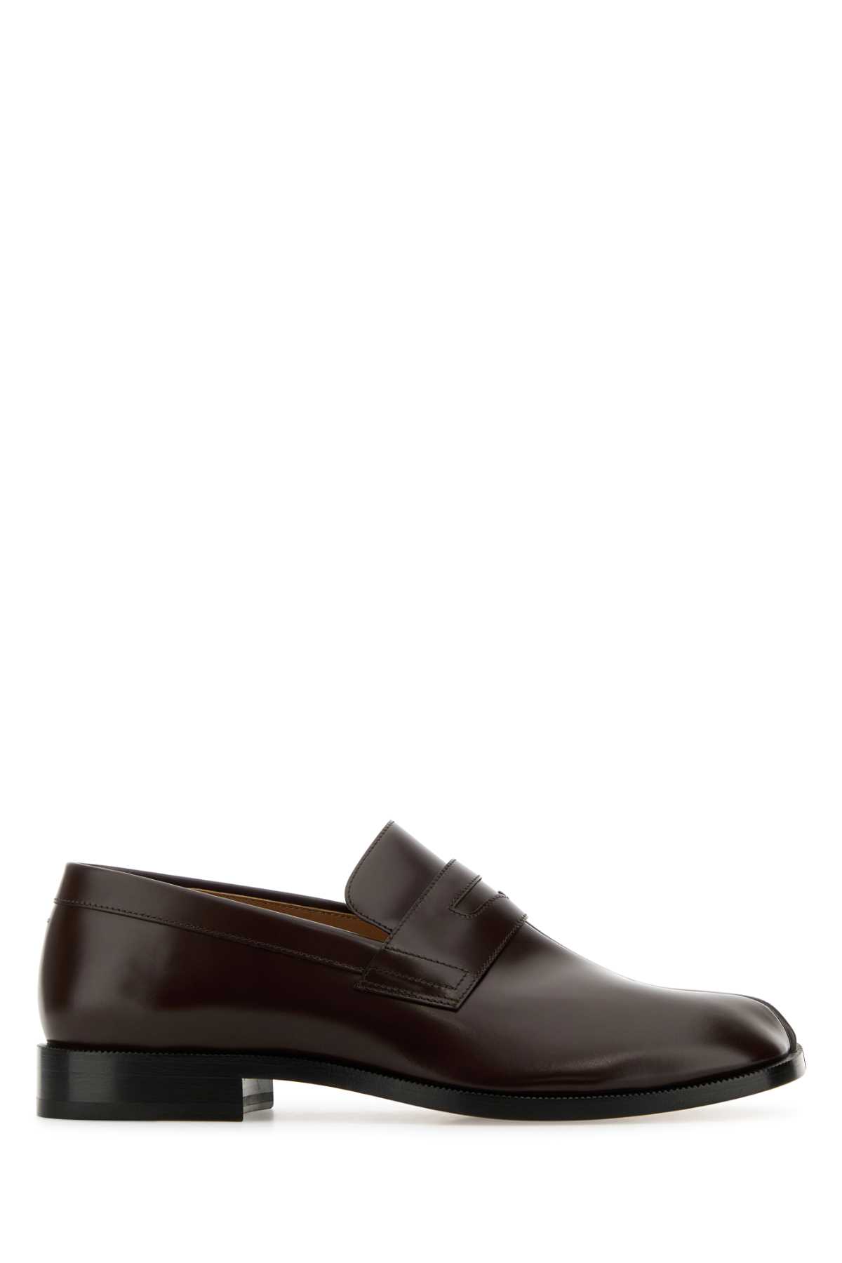 Chocolate Leather Tabi Loafers