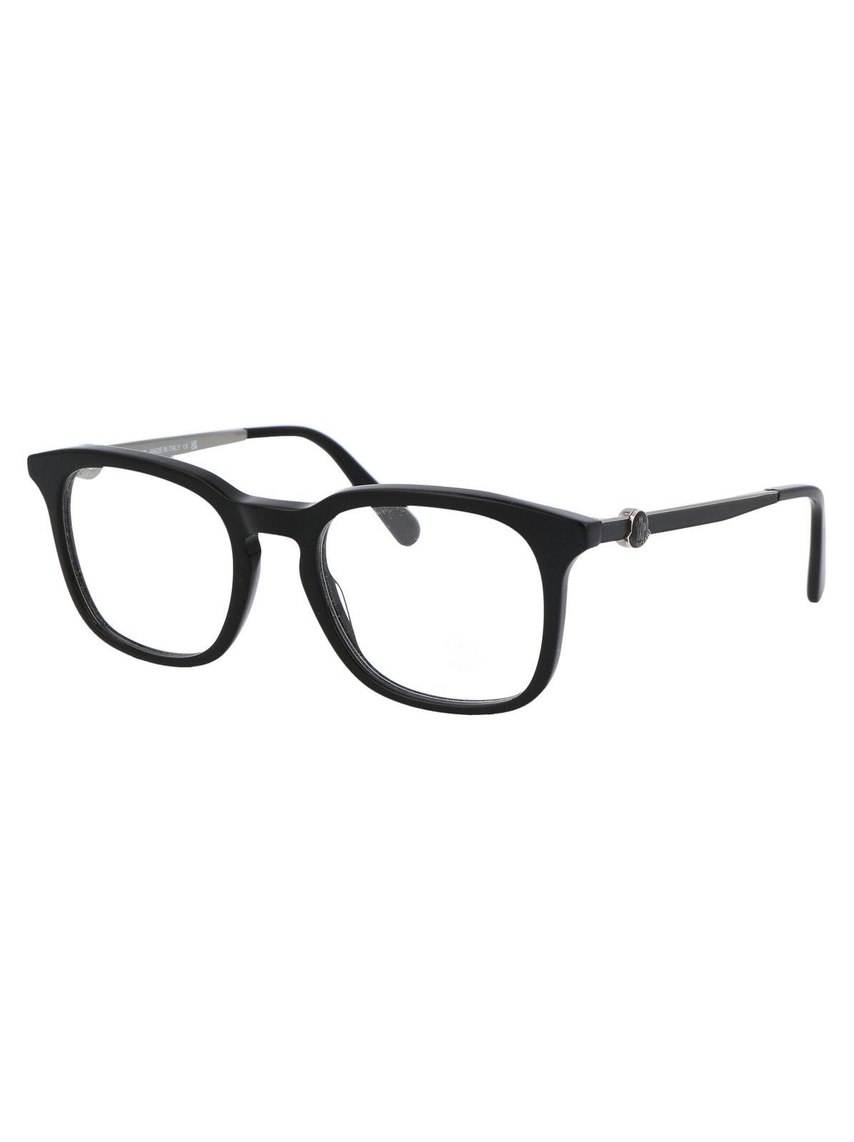 Shop Moncler Square Frame Glasses In 001