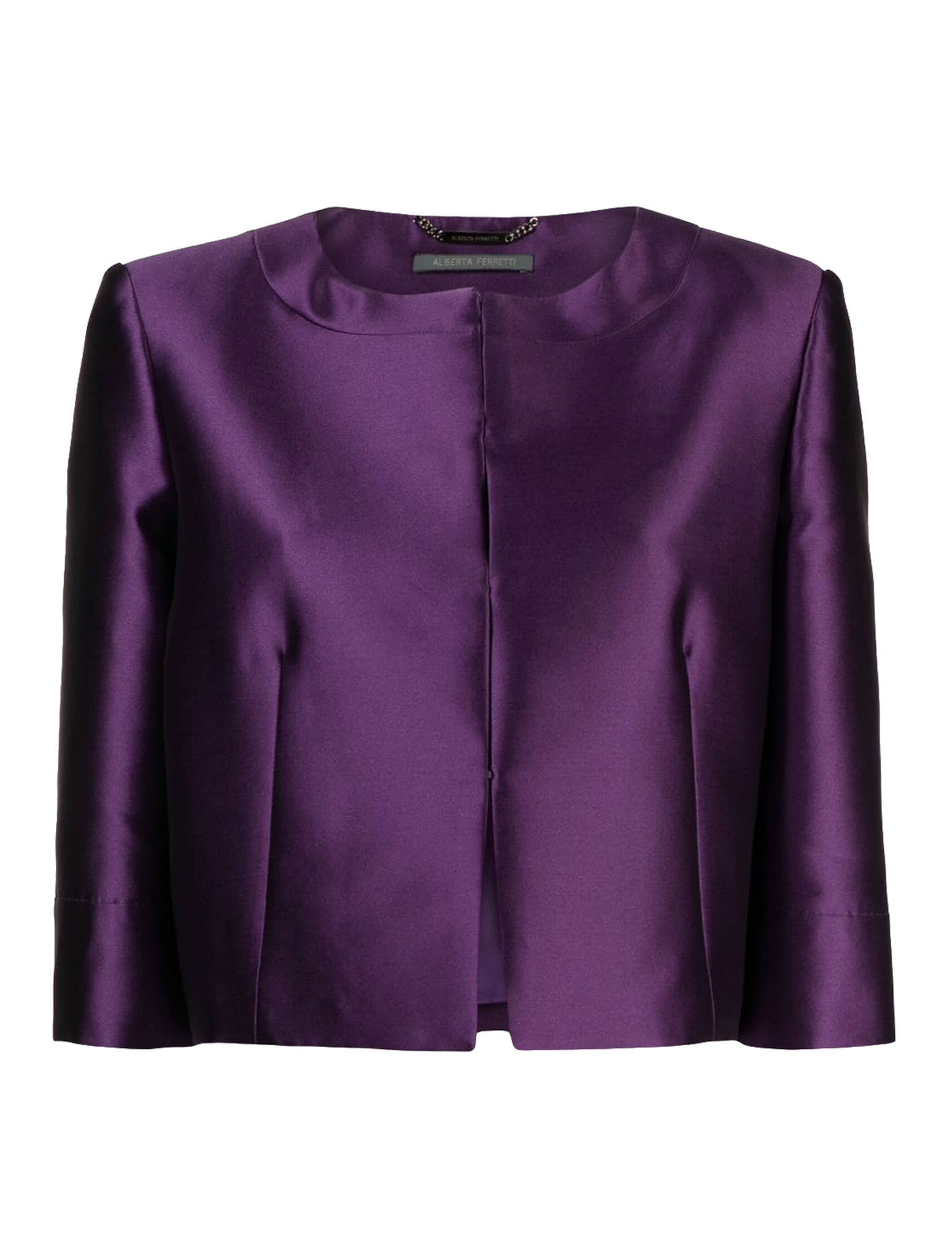 Shop Alberta Ferretti Mikado Jacket In Purple