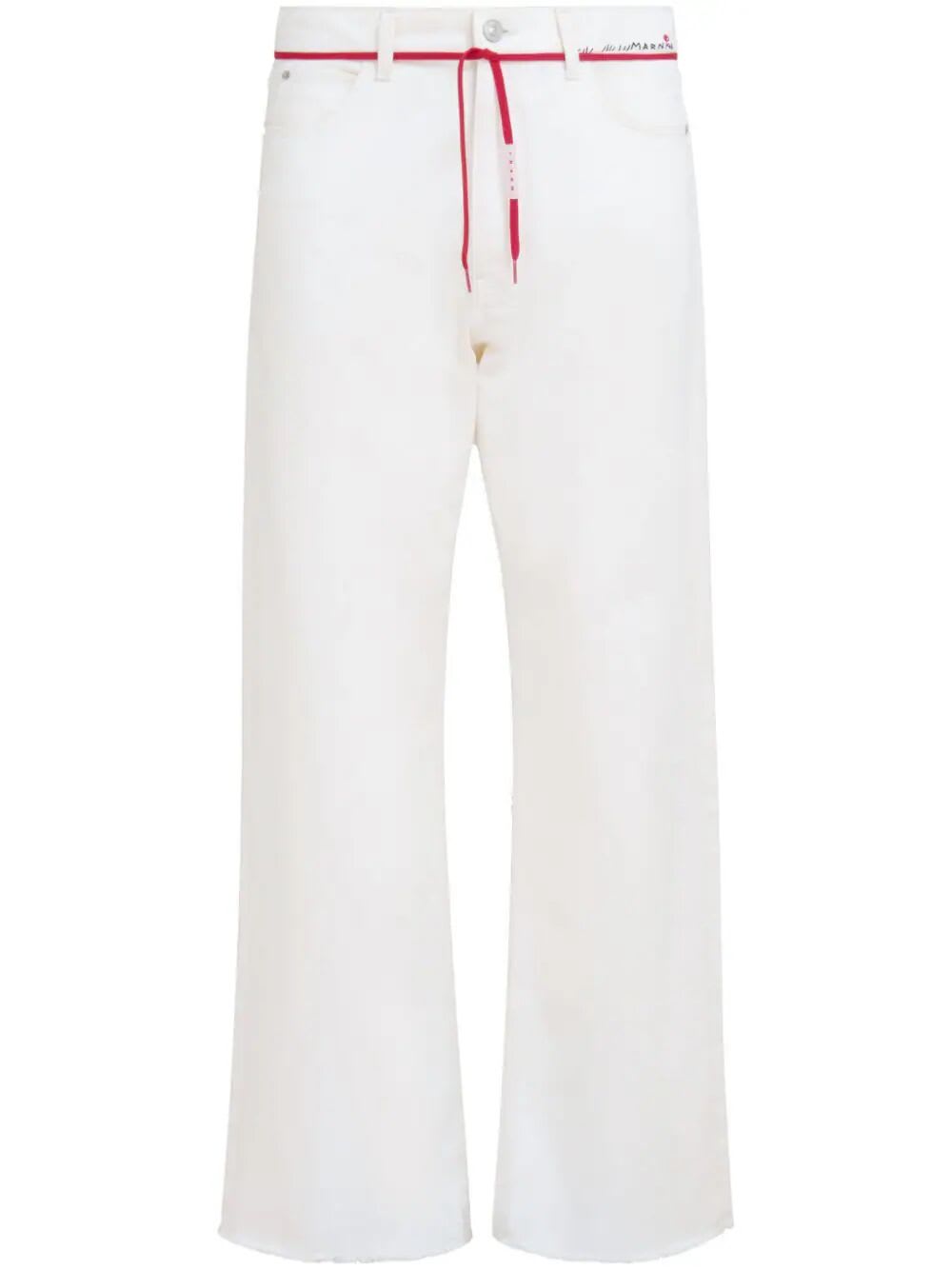 Shop Marni Trousers In Lily White
