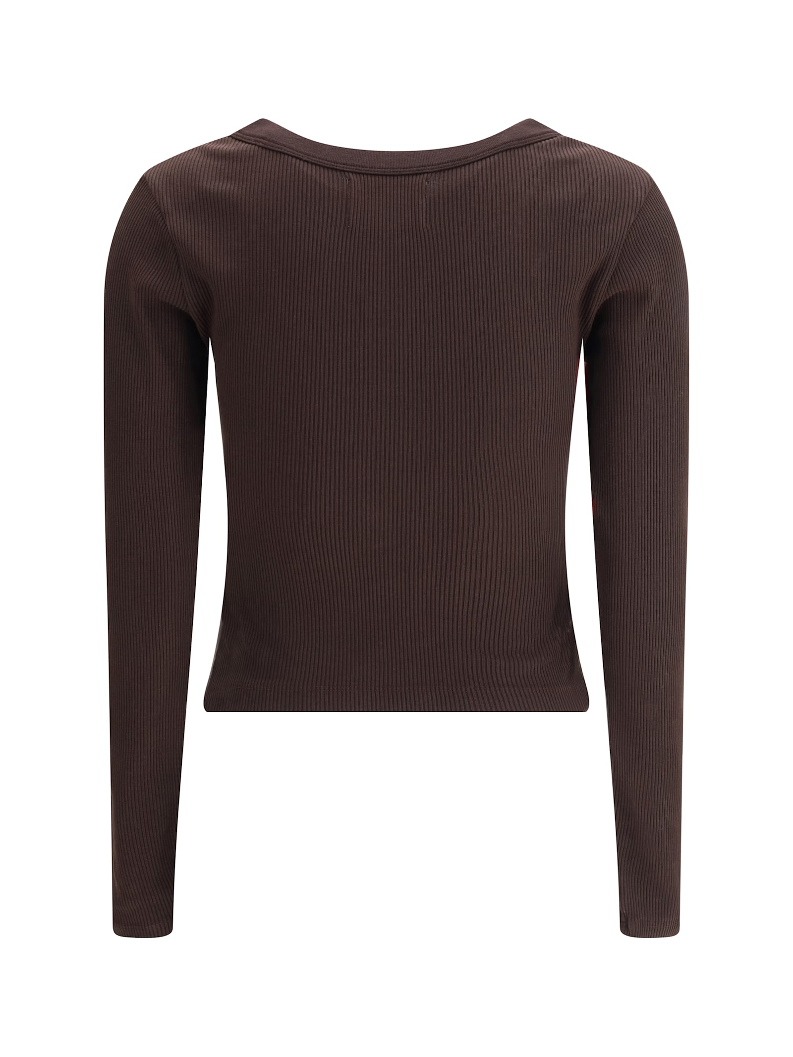 Citizen Of Humanity Varra Ribbed Stretch Cotton And Lyocell-blend Henley Top In Brown