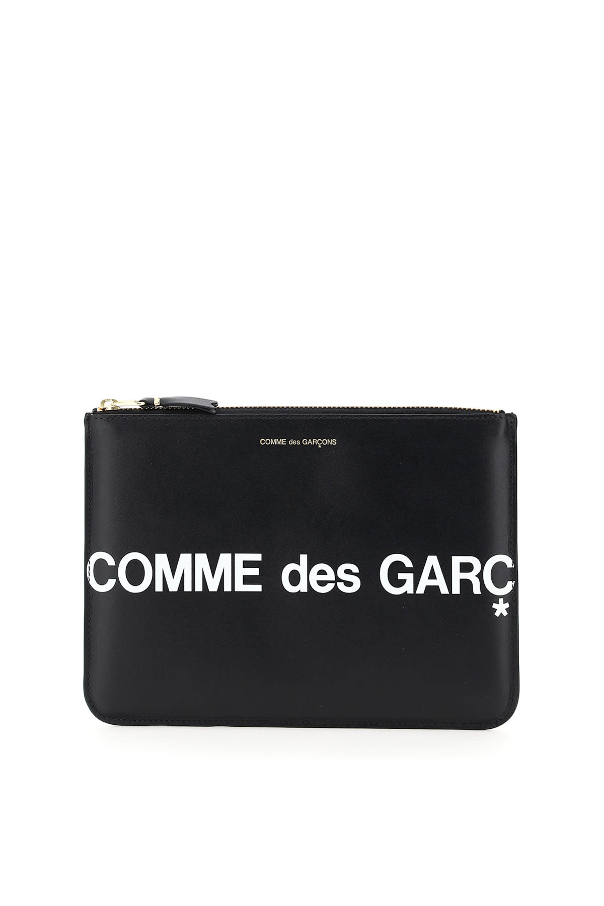 Shop Comme Des Garçons Leather Pouch With Logo