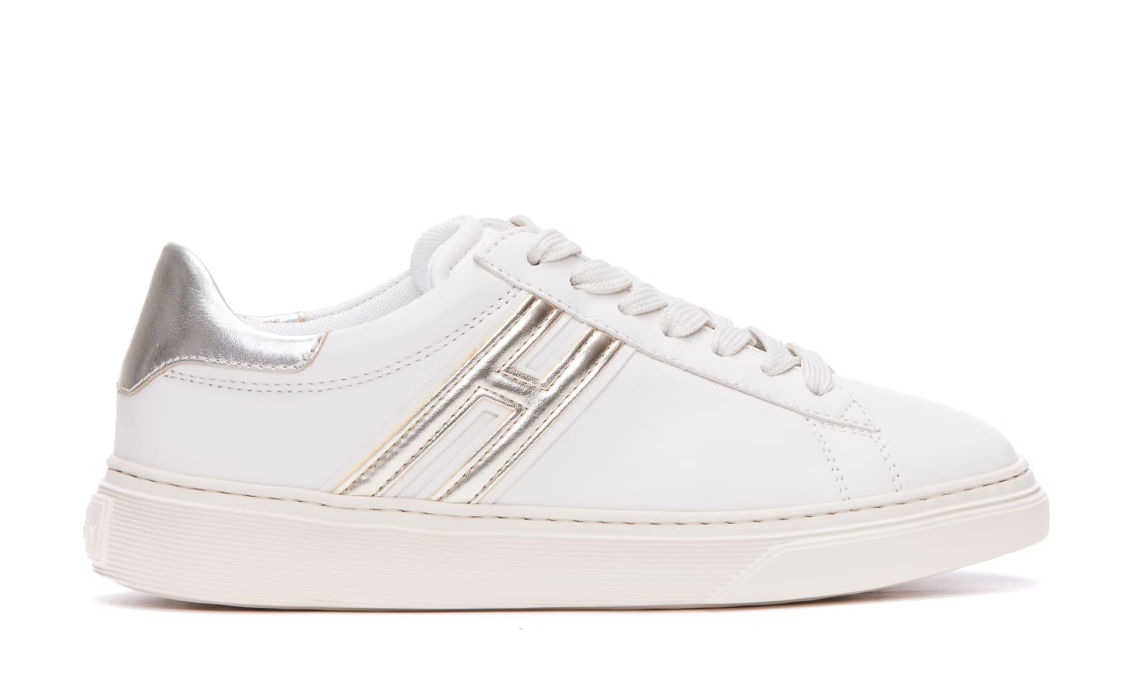 Shop Hogan H365 Sneakers In Ivory/gold