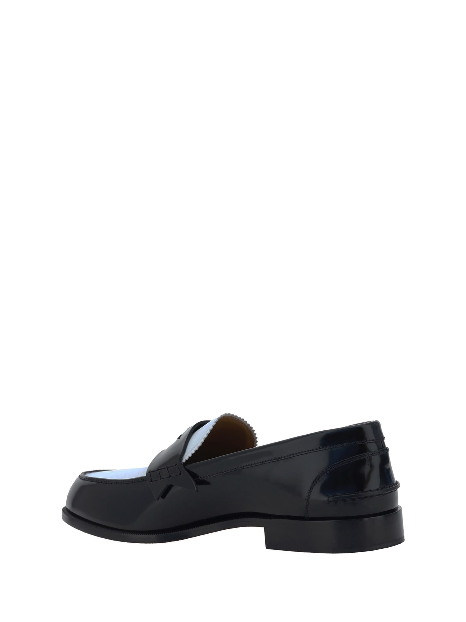 Shop Christian Louboutin Penny Loafers In Black/white