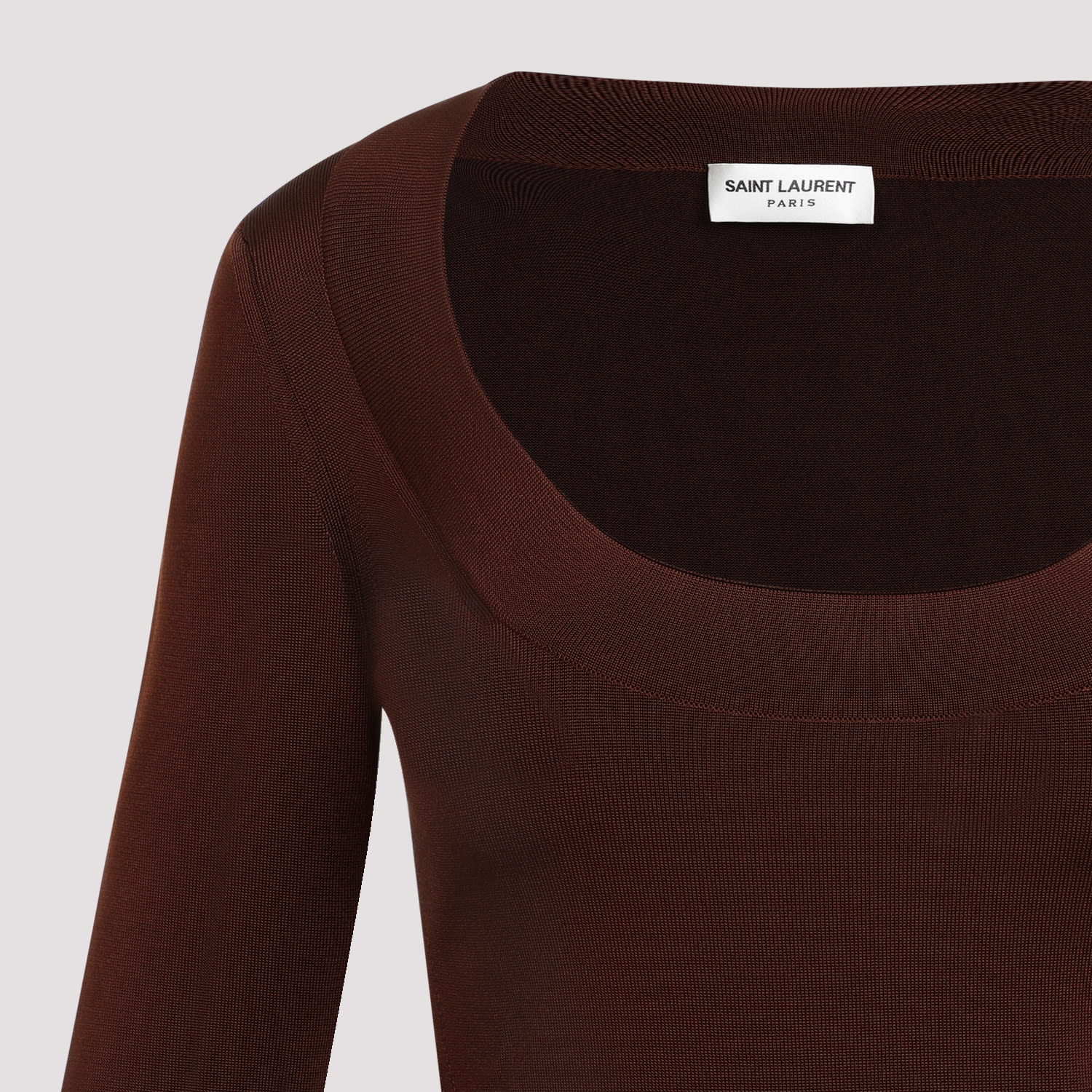 Shop Saint Laurent Mini Dress In Chocolat