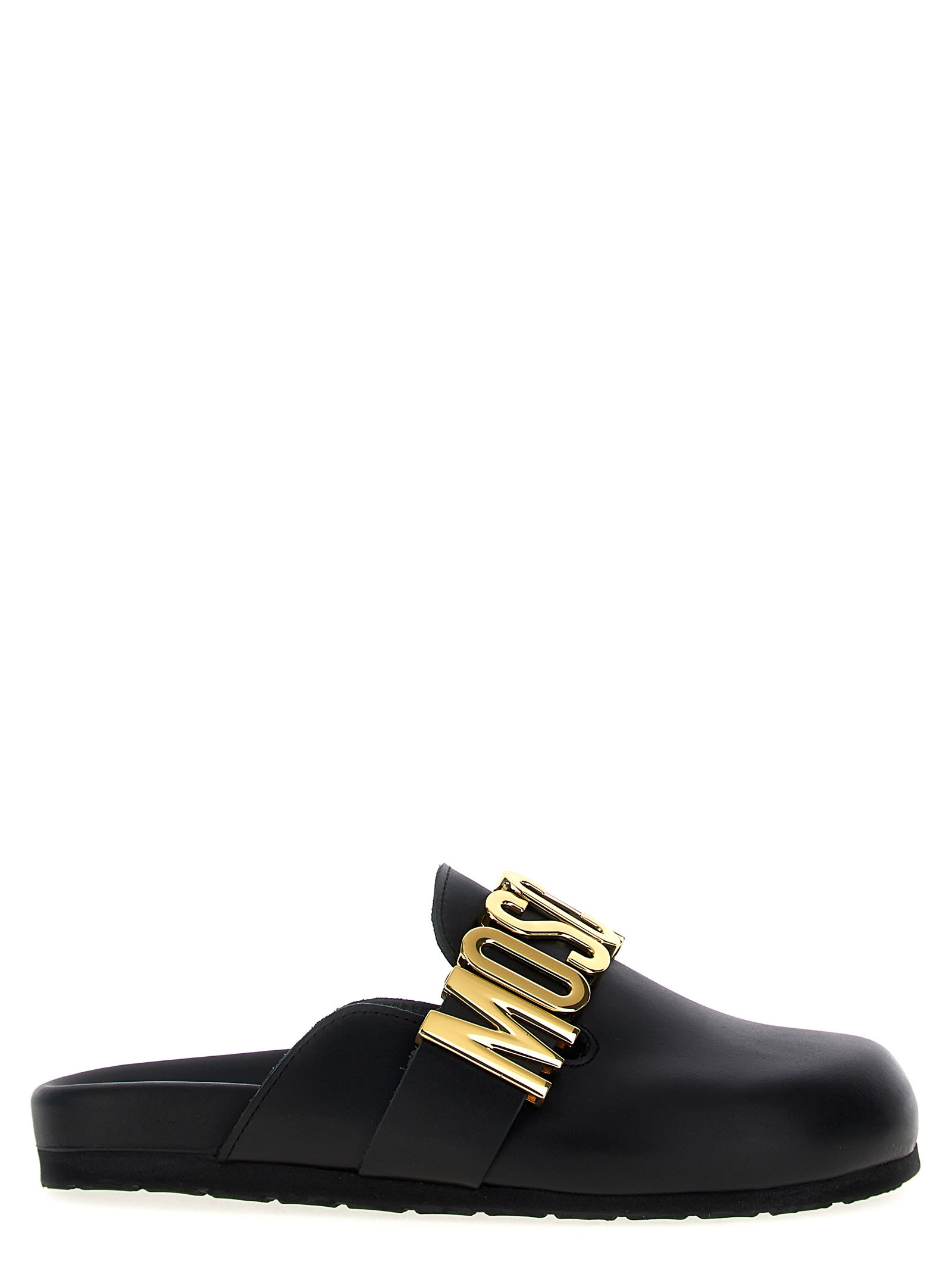 Shop Moschino Birky Sabots In Black