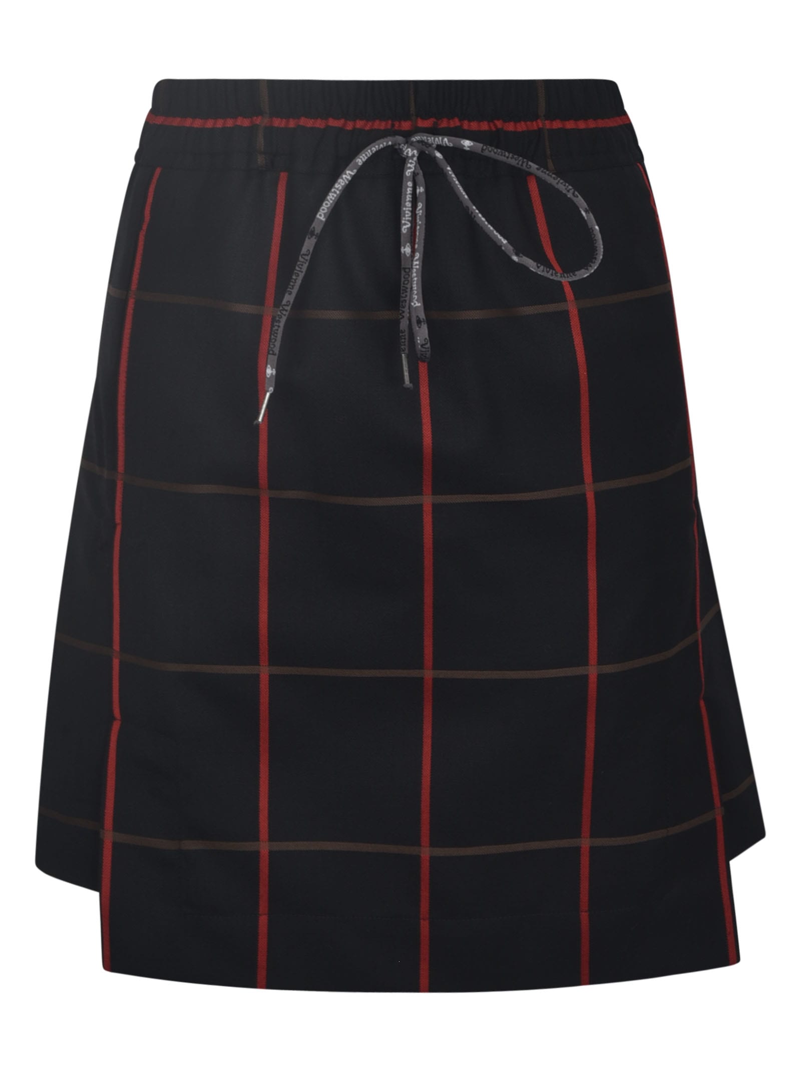 Shop Vivienne Westwood Check Pleated Skirt In Black