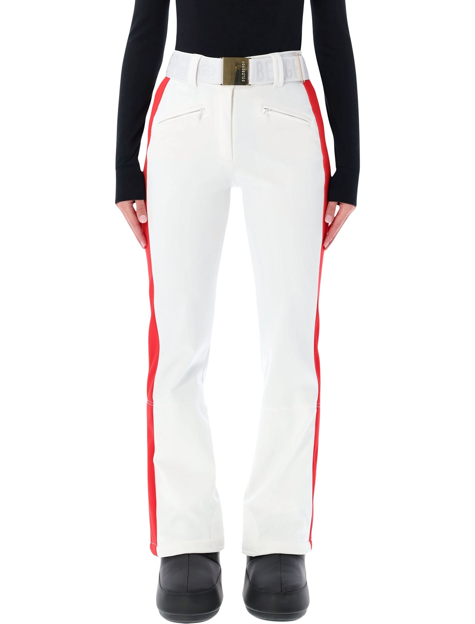 Goldbergh Roccia White Softshell Ski Pants In Multi