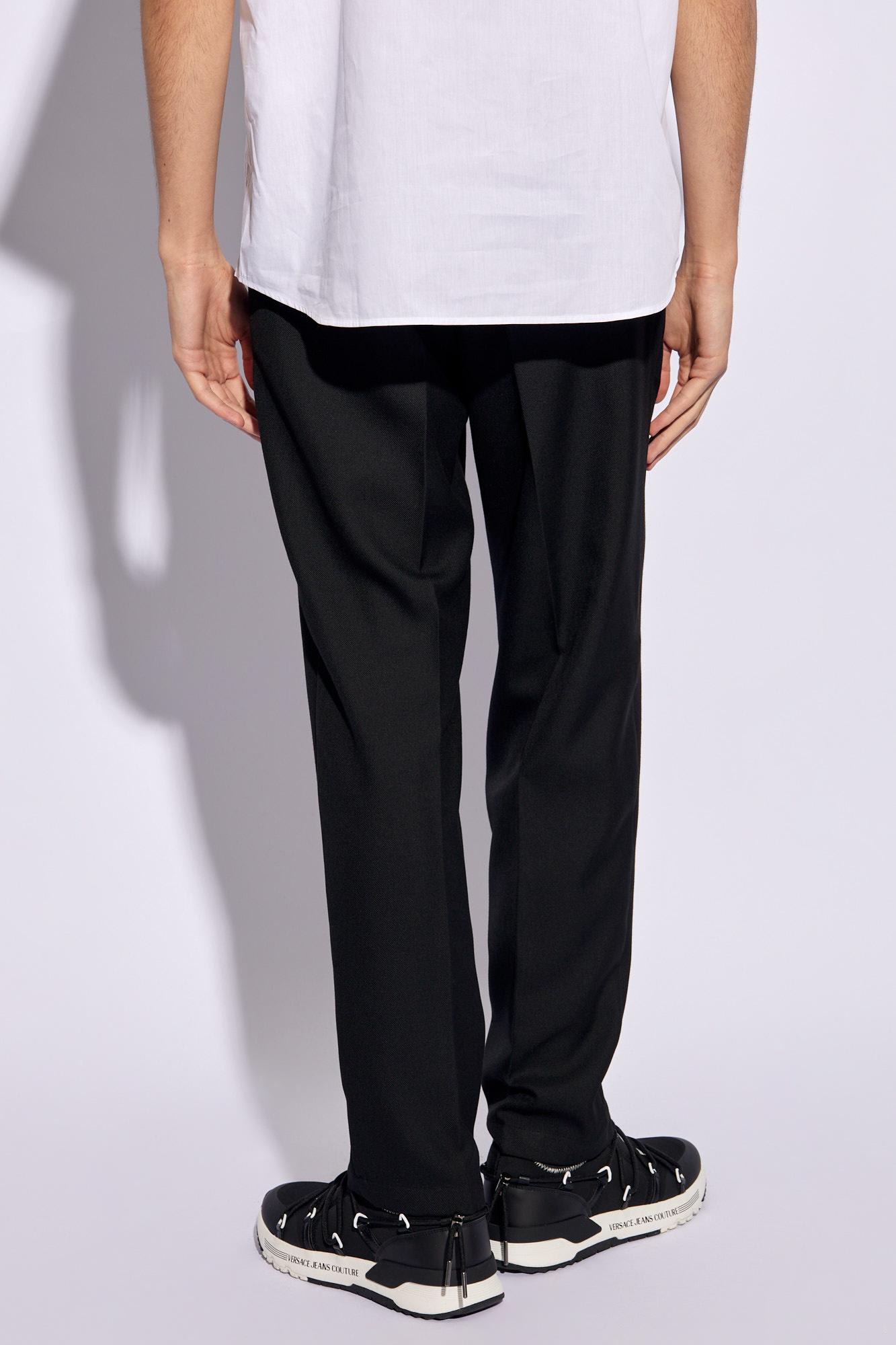 Shop Versace Jeans Couture Trousers With Elastic Waist In Black
