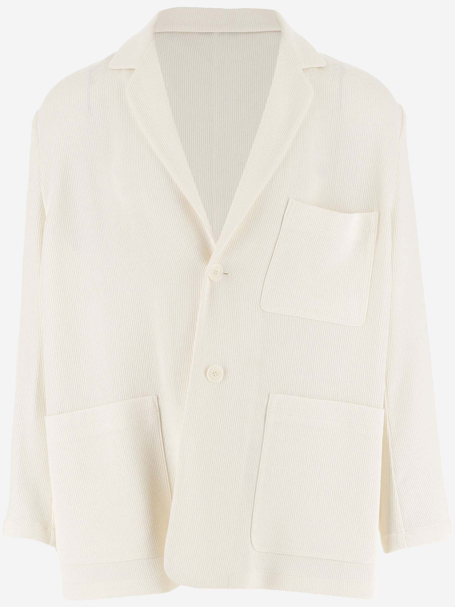 Shop Giorgio Armani Wool And Viscose Blend Jacket In White
