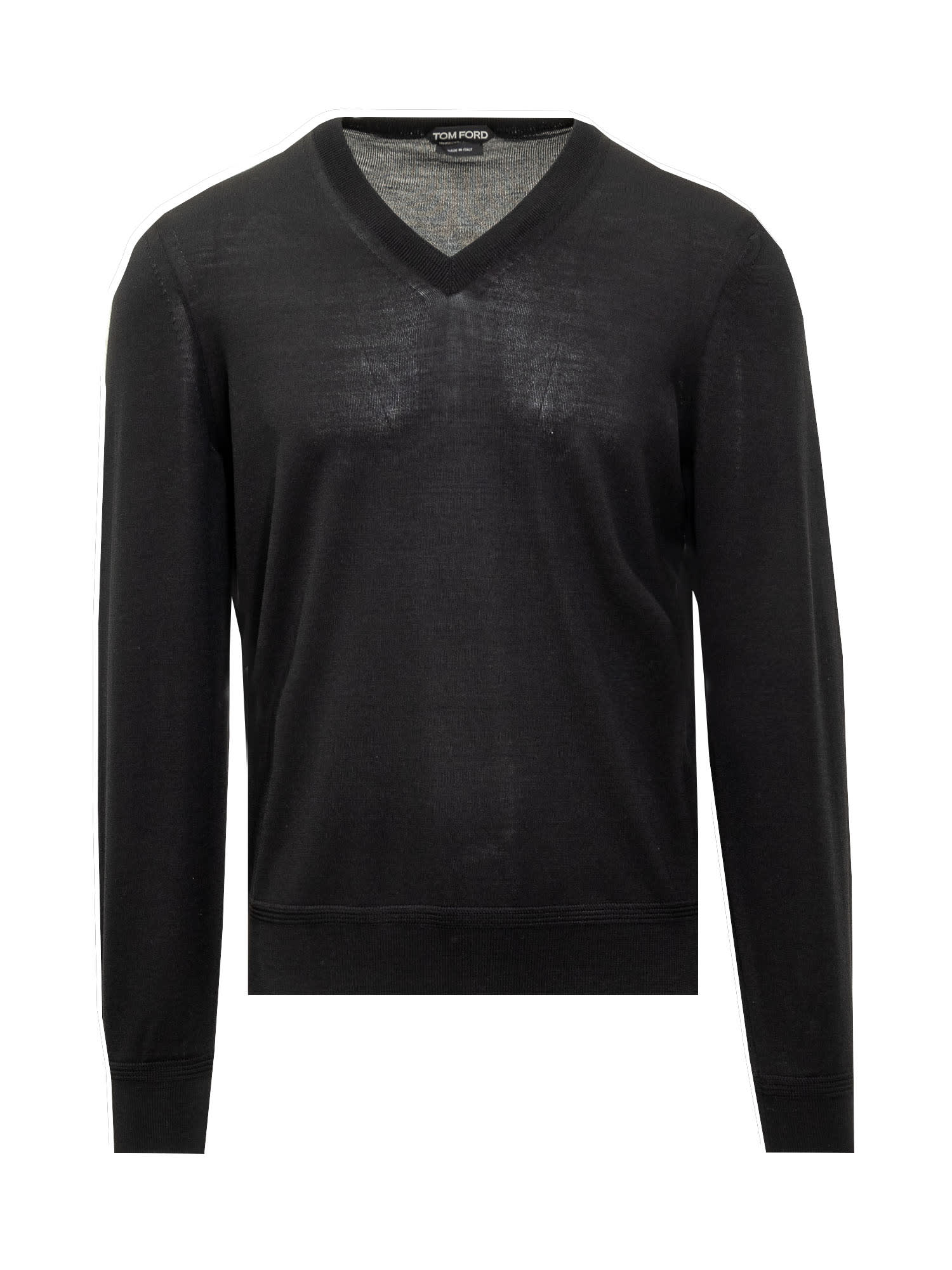 Shop Tom Ford Merino Wool Pullover In Black