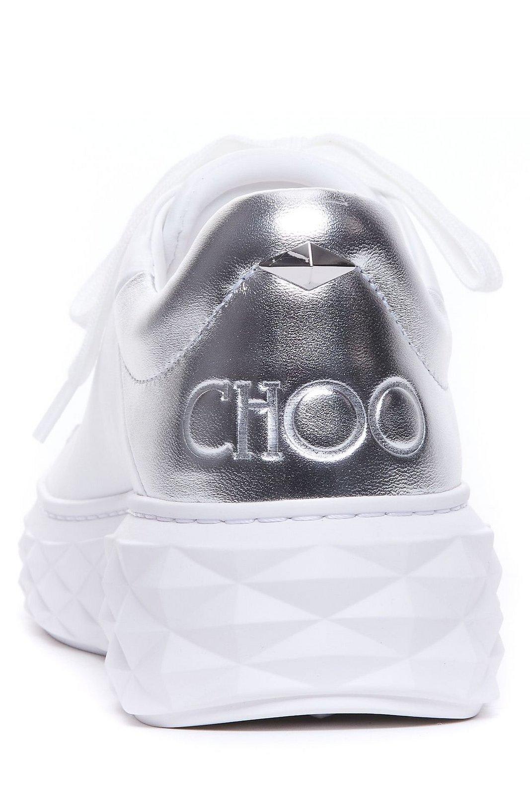 Shop Jimmy Choo Diamond Maxi Sneakers In White