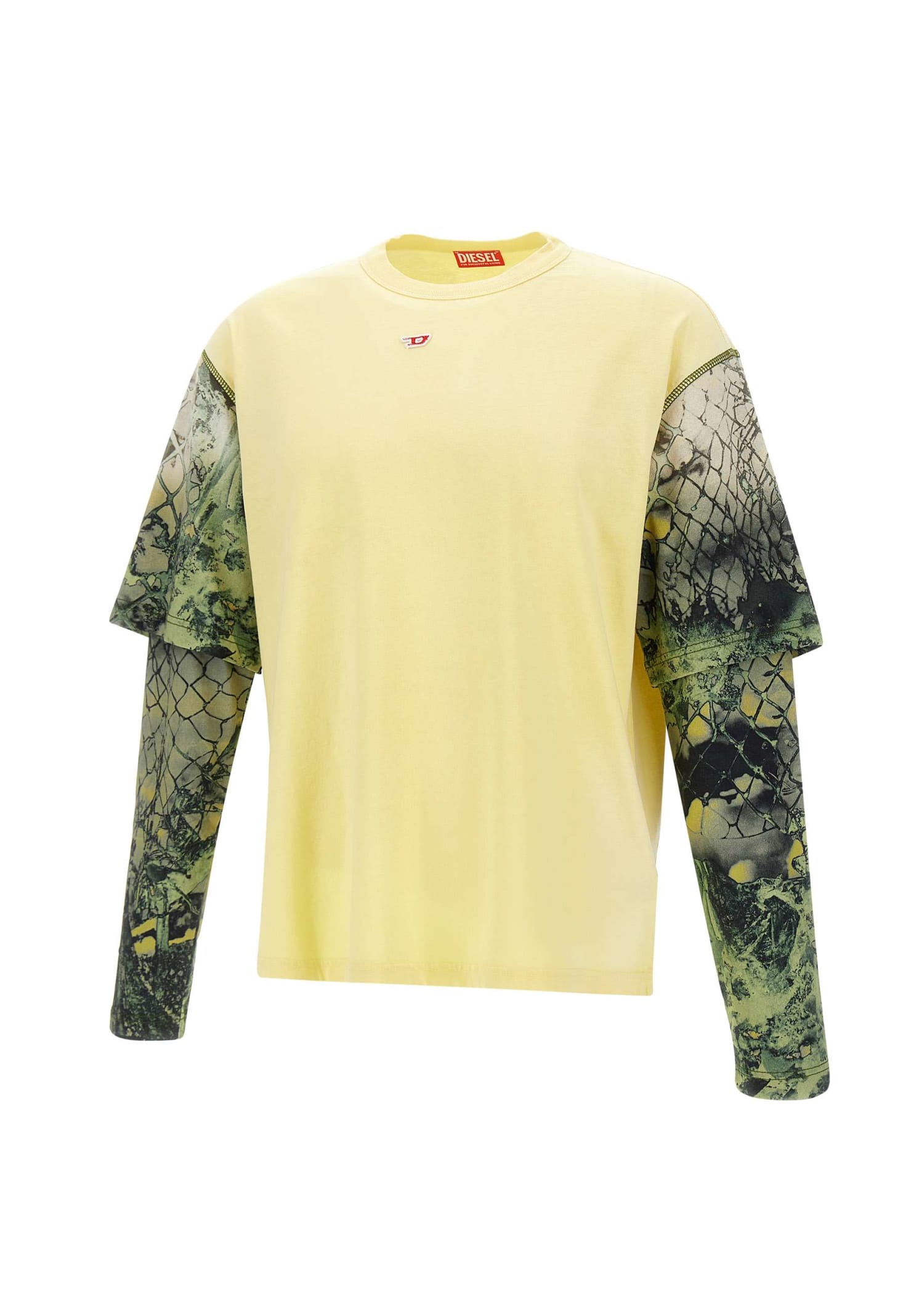 Shop Diesel T-wesher Cotton Sweater In Yellow