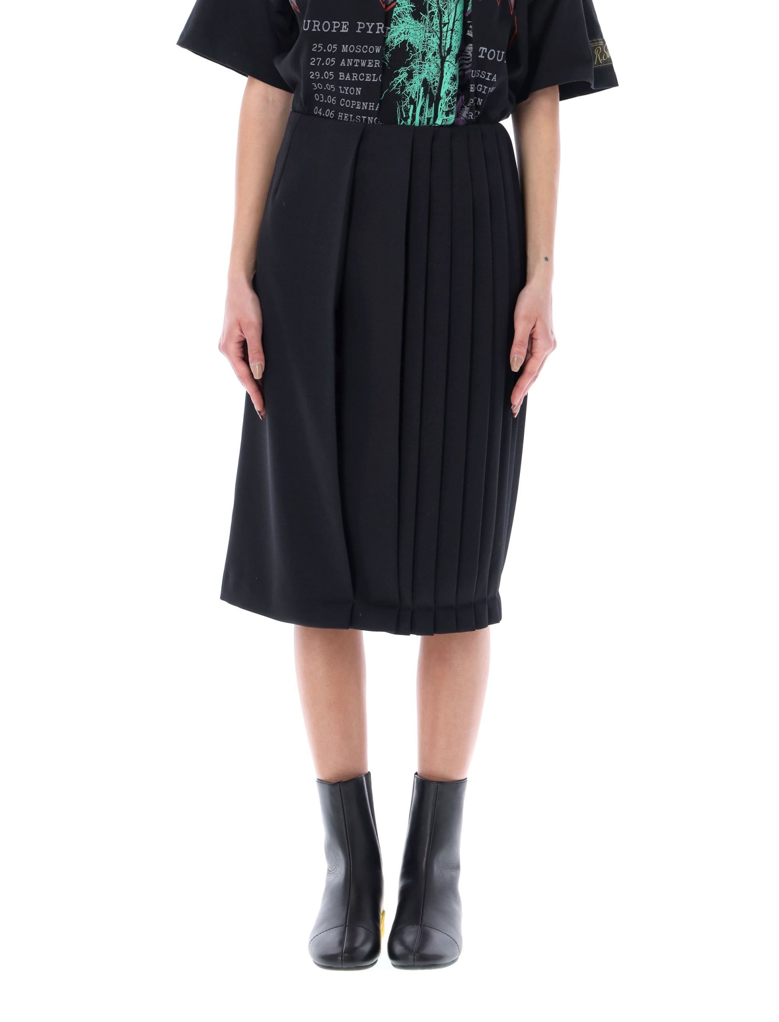 Raf Simons Asymmetrical Pleated Skirt