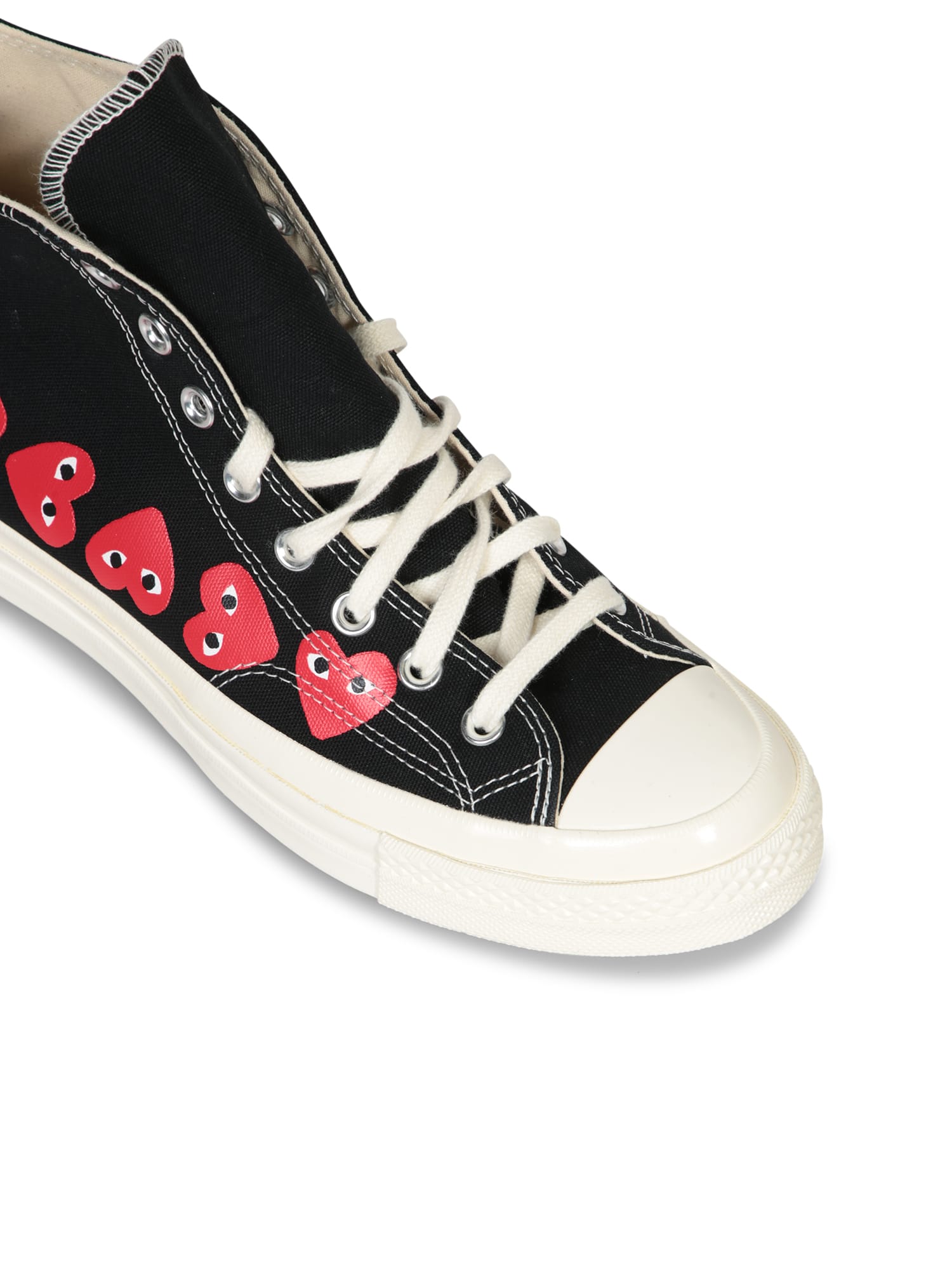 Comme Des Garçons Play Multi Heart High Black Sneakers In Black