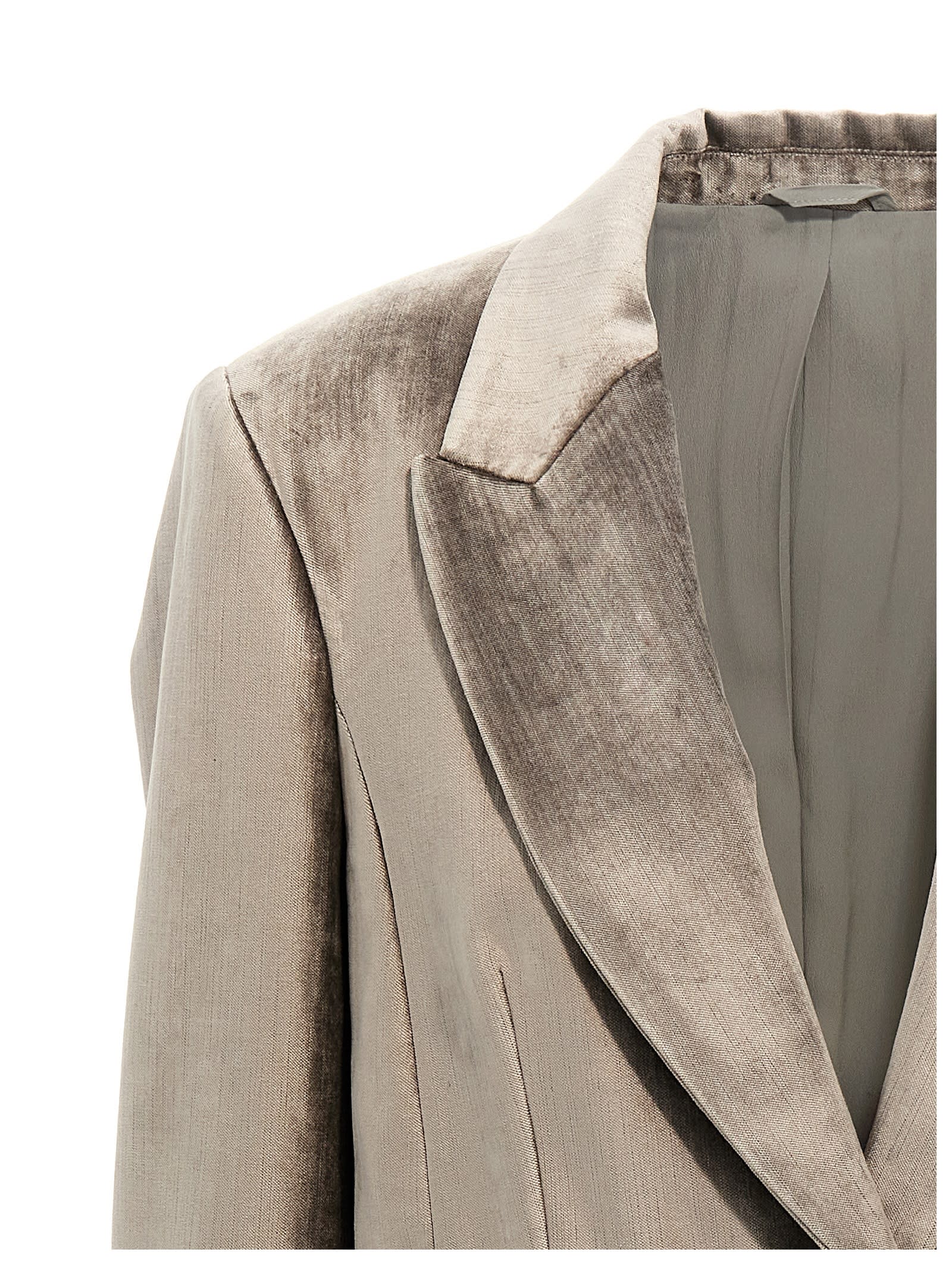 Shop Brunello Cucinelli Single-breasted Chenille Blazer In Gray