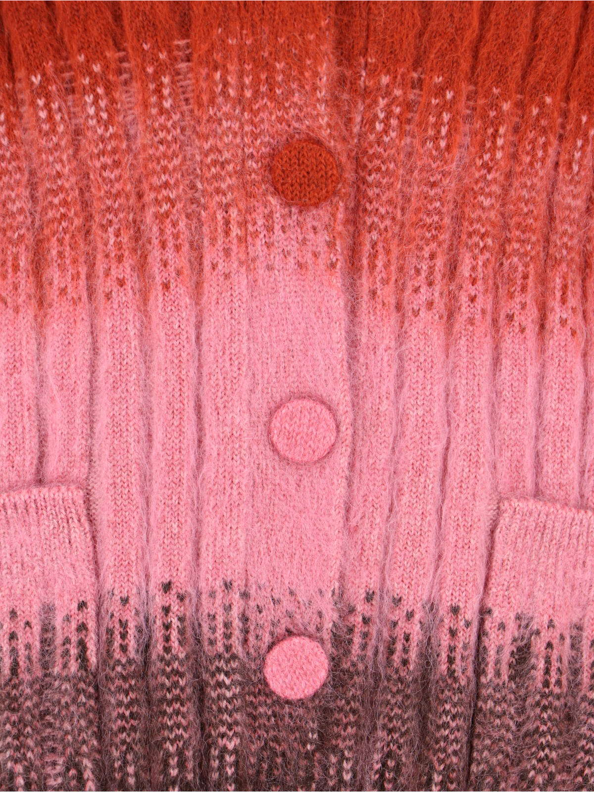 Fendi Gradient Knit Cardigan Featuring Front Pockets In Multi