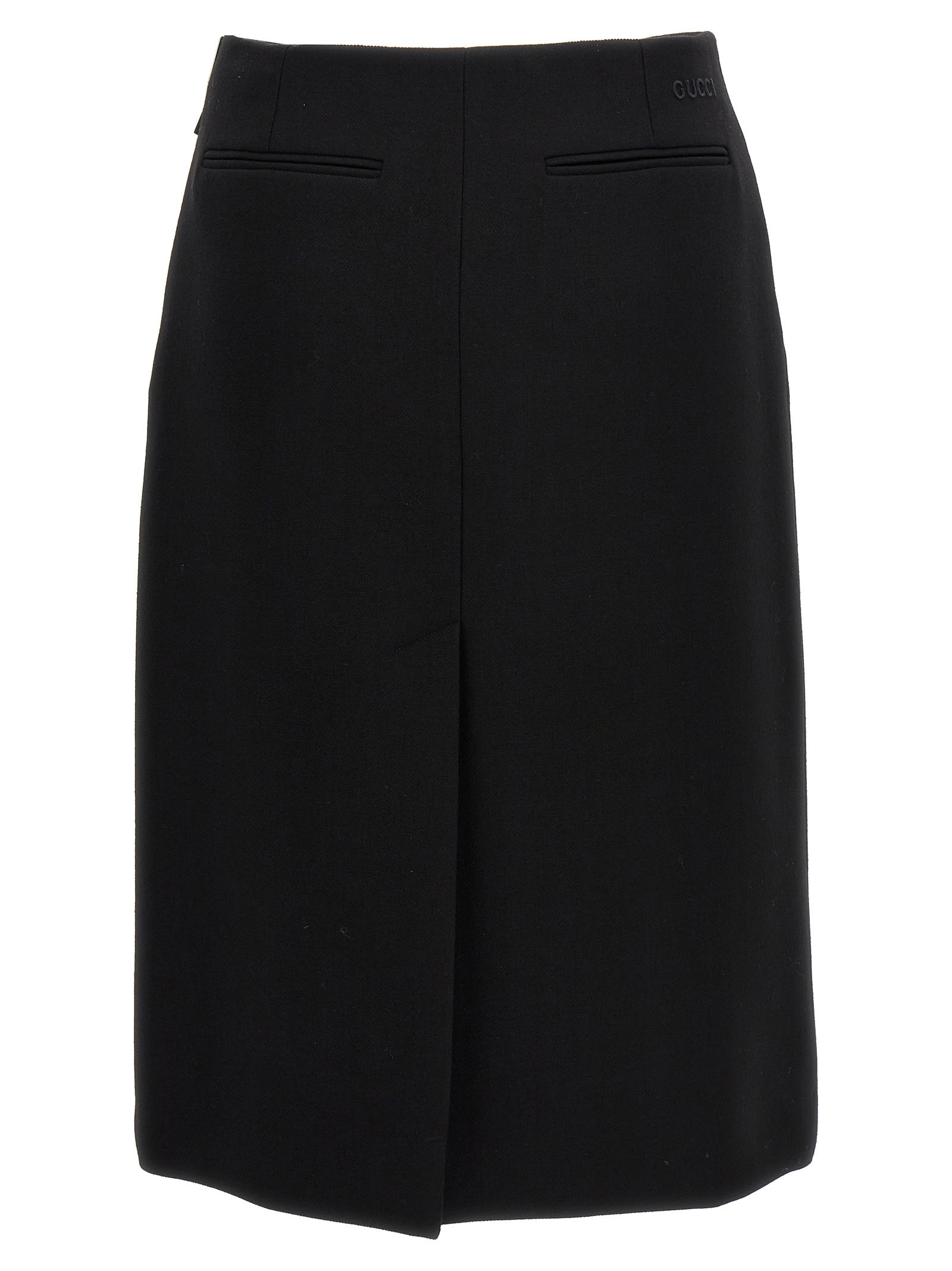 Shop Gucci Crêpe Skirt In Black