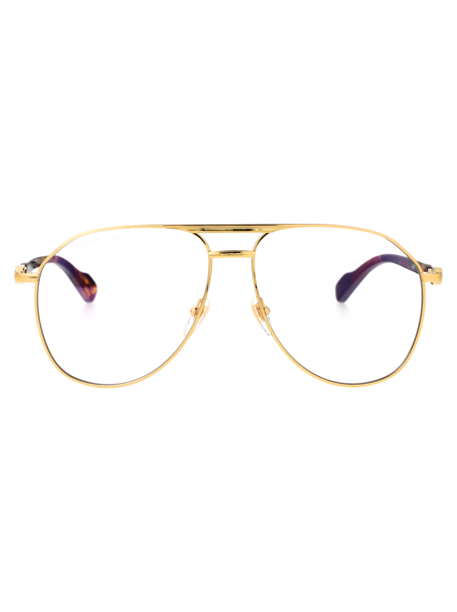 Shop Gucci Gg1220s Sunglasses In 005 Gold Gold Transparent