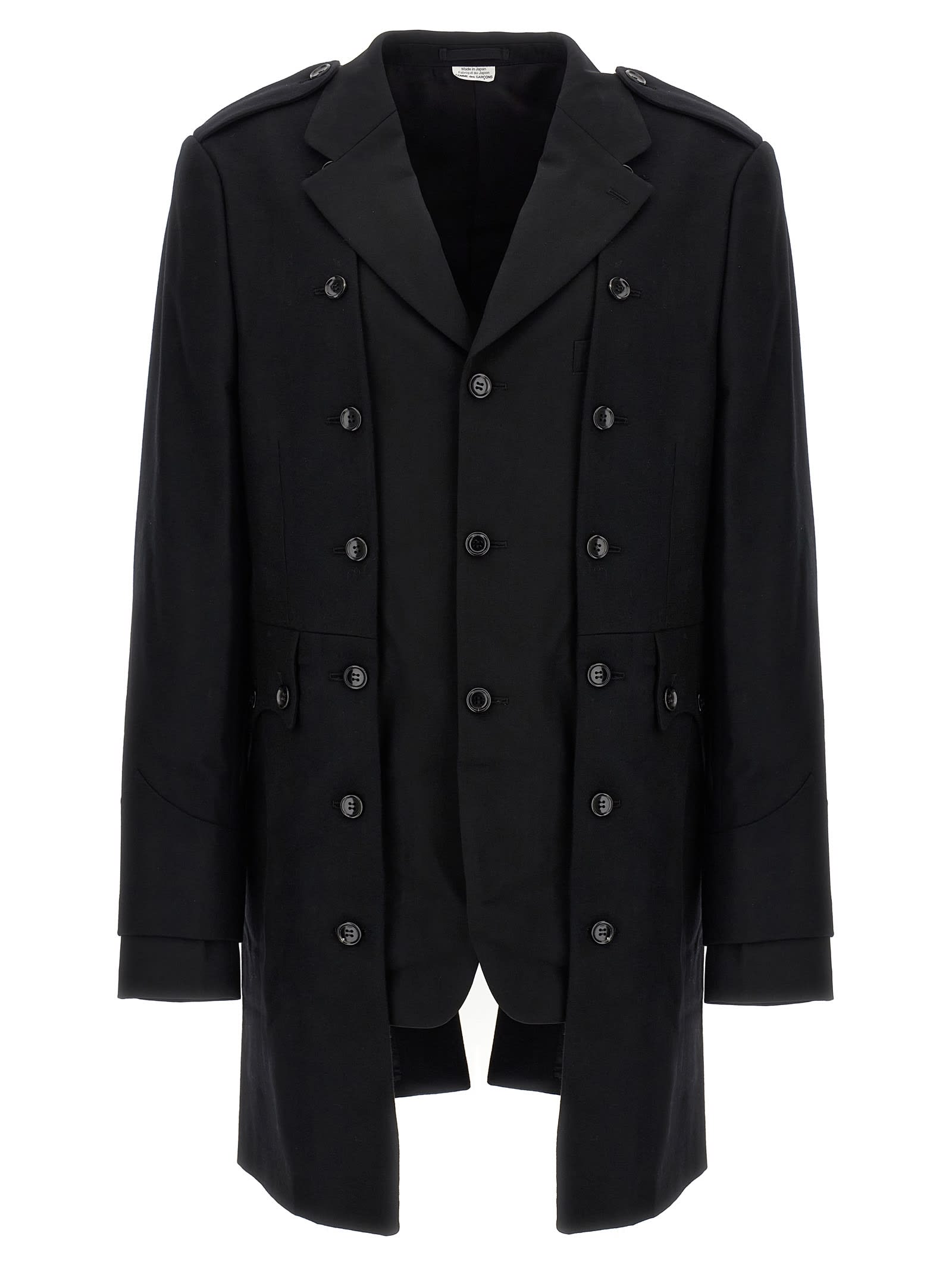 Comme Des Garçons Homme Deux Double Layer Blazer Coat In Black