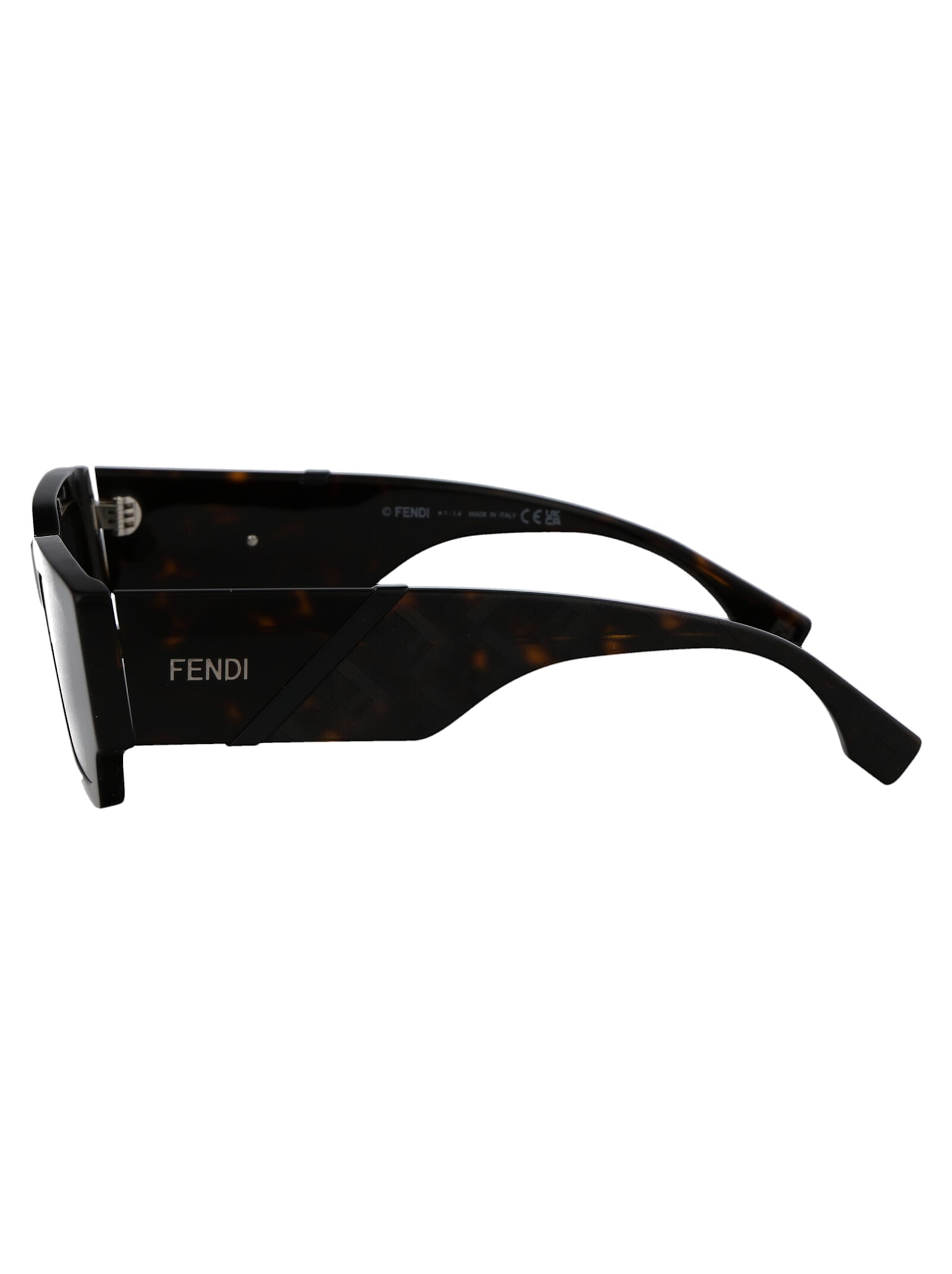 Shop Fendi Diagonal Sunglasses In 52a Dark Havana / Smoke