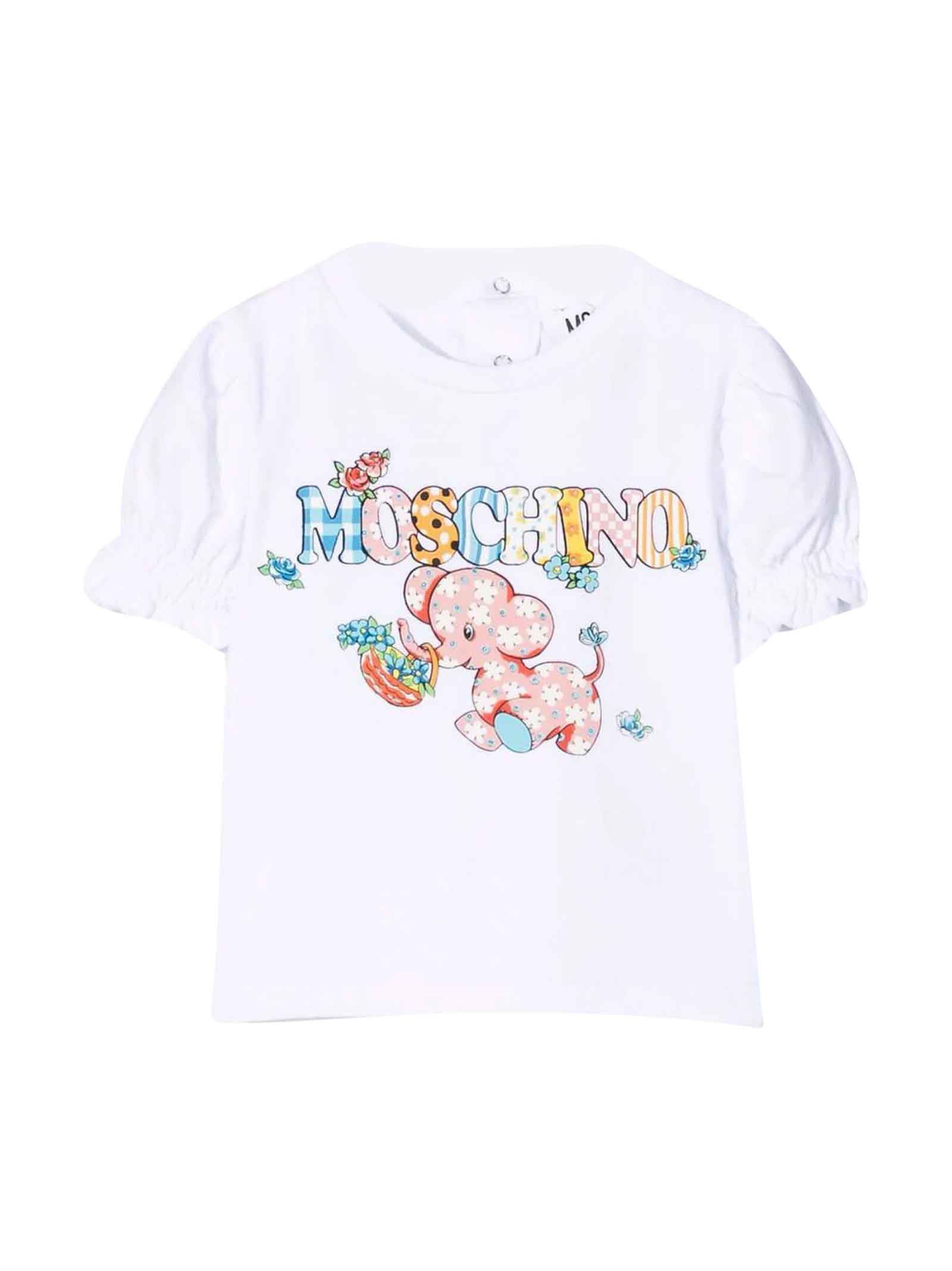 Moschino White Baby Girl T-shirt