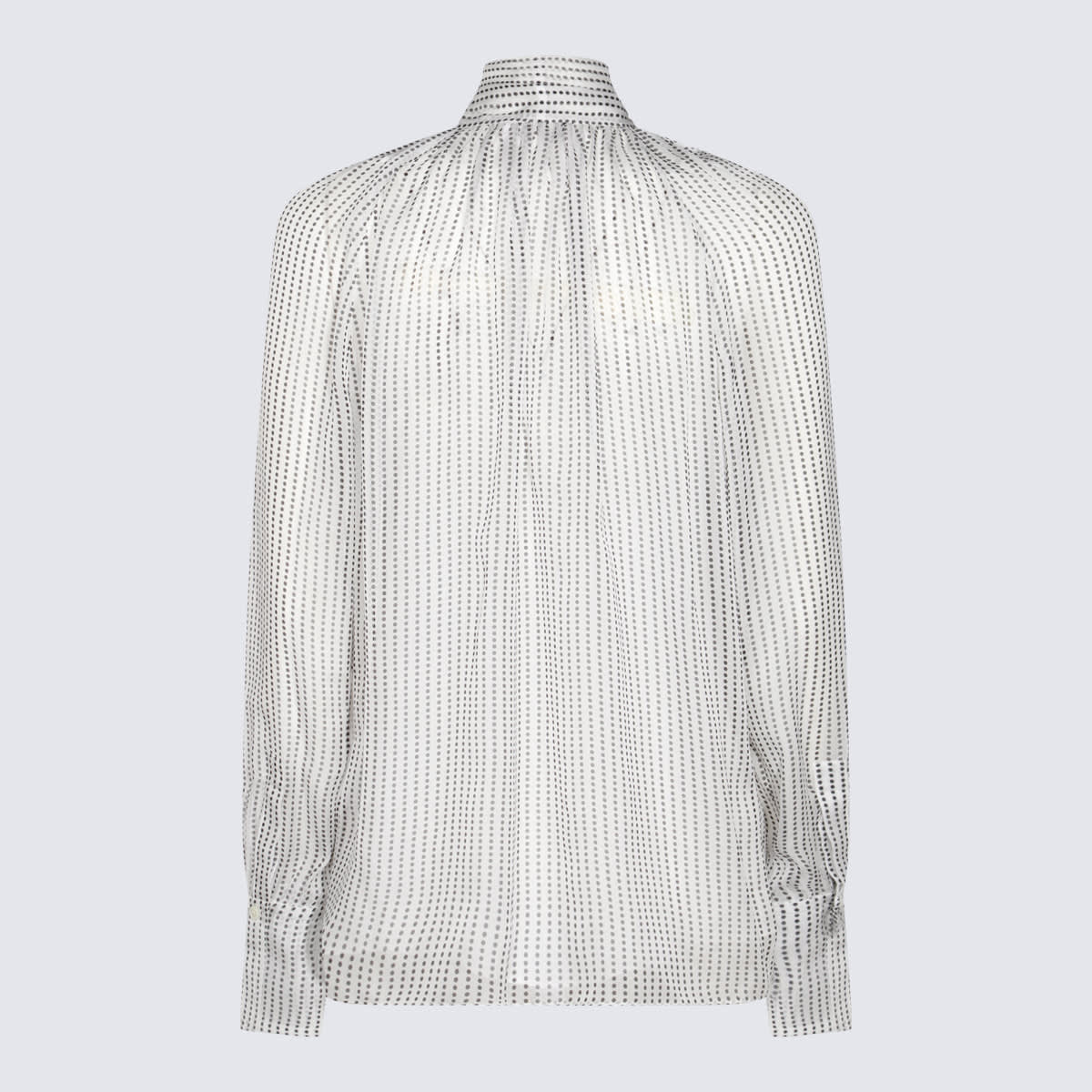 Shop Givenchy Ecru Silk Shirt In Ecru/black