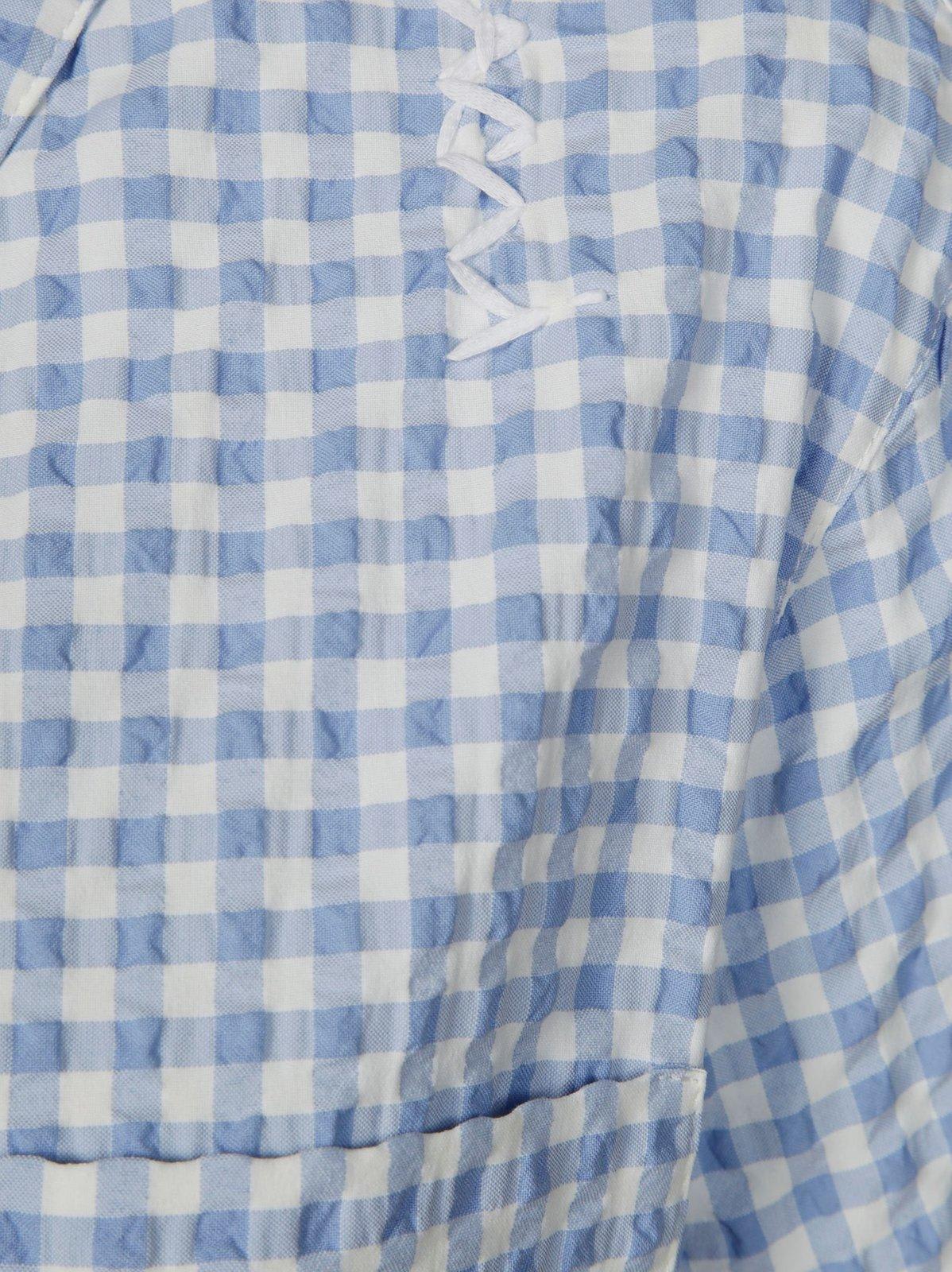Marni Seersucker Checked Shirt In Azzurro
