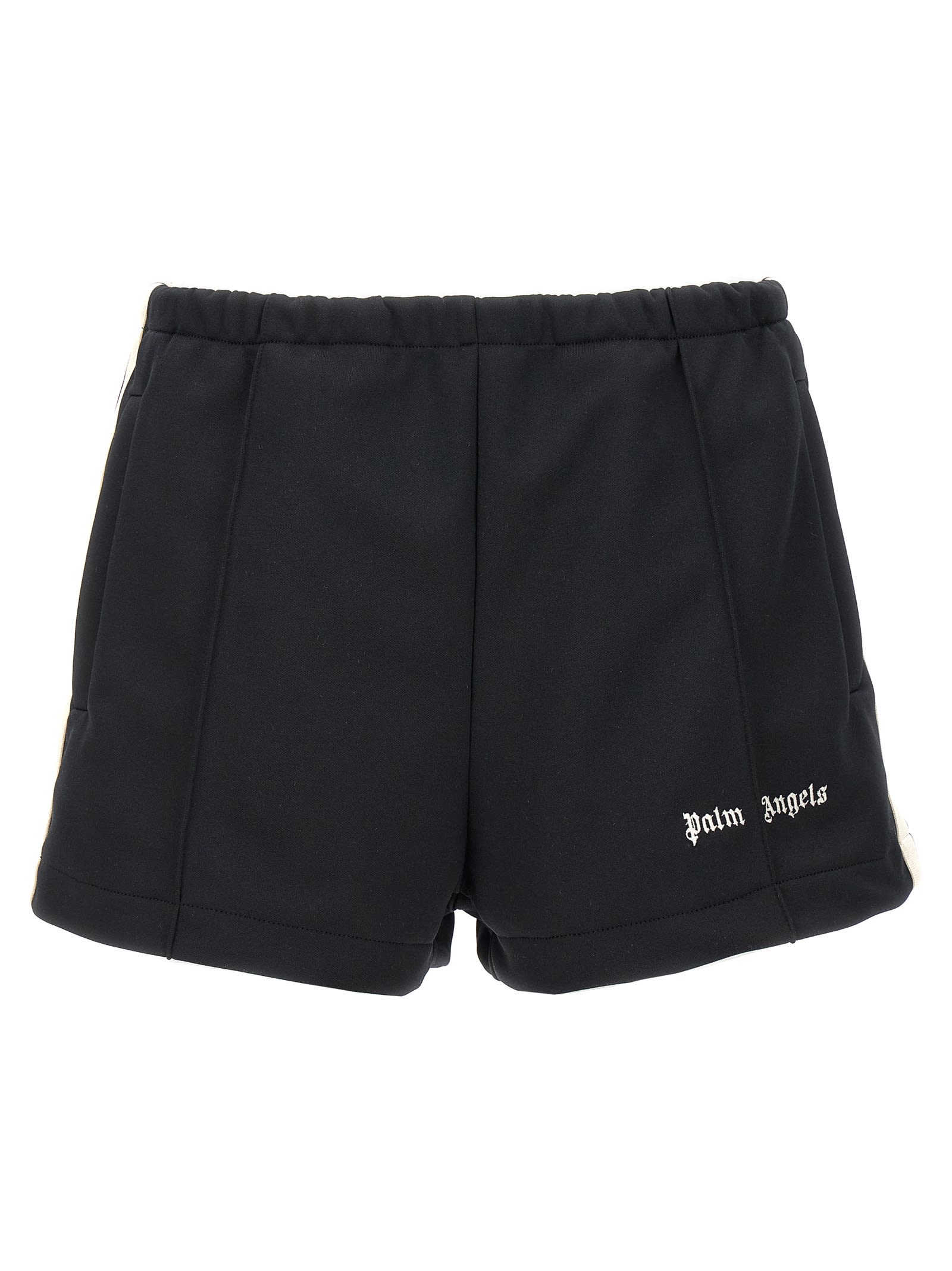 Shop Palm Angels Classic Logo Track Shorts In White/black