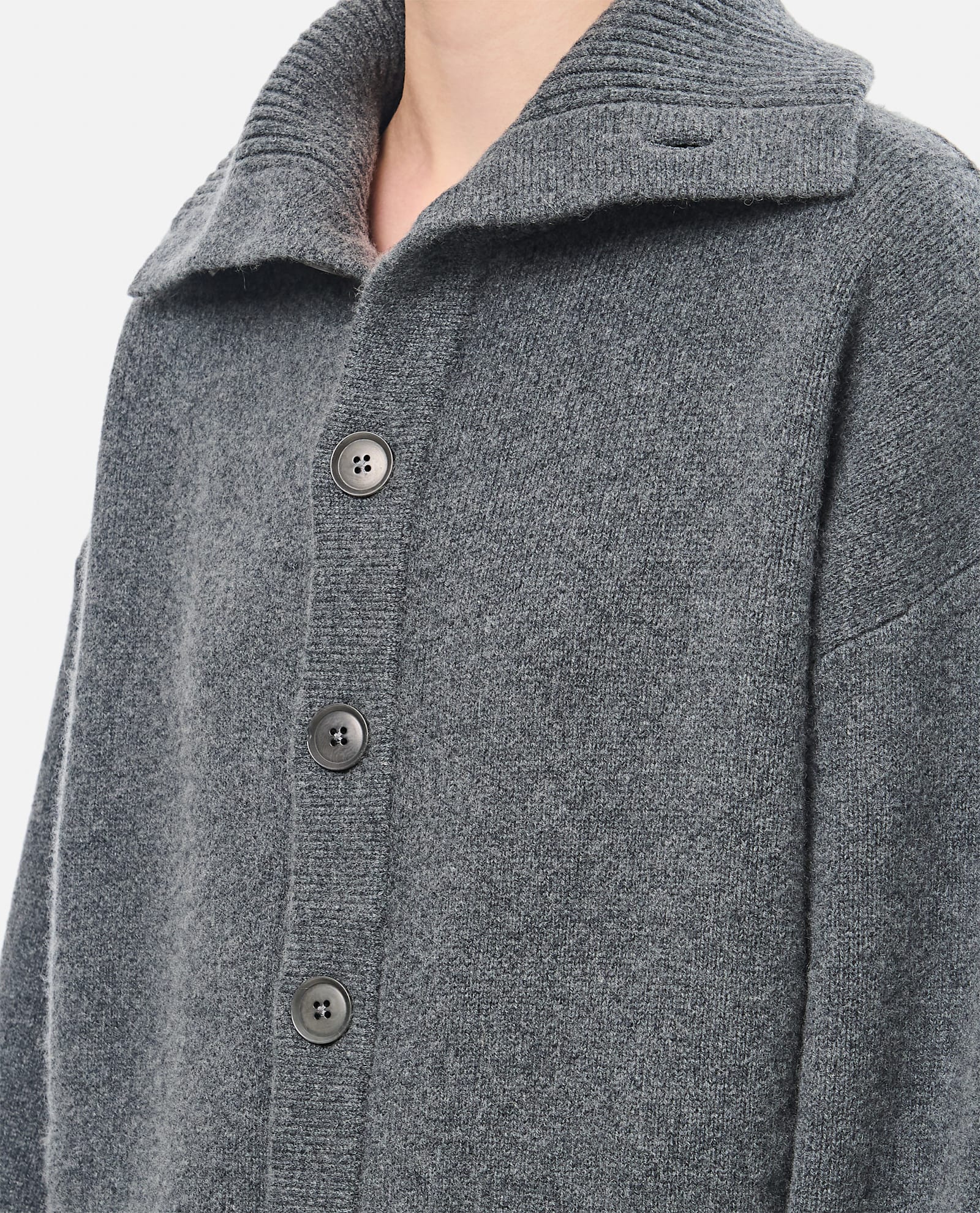 Shop Extreme Cashmere Turtle Neck Cashmere Cardigan In Grey