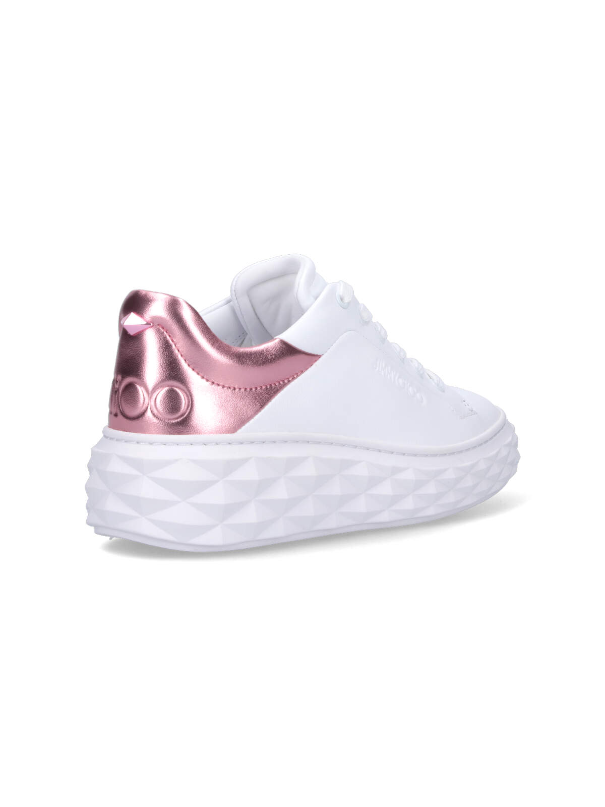 Shop Jimmy Choo Diamond Maxi Sneakers In White