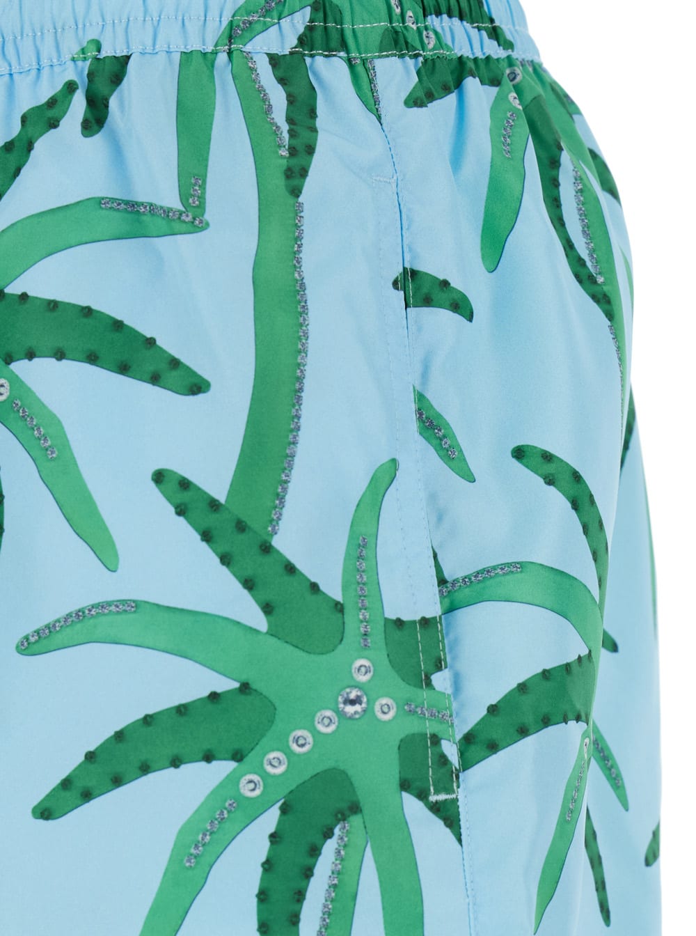 Jacquemus Le Maillot Puntini Light Blue Swimsuit With Elastic Waist And All-over Print In Tech Fabric Man In Light Blue